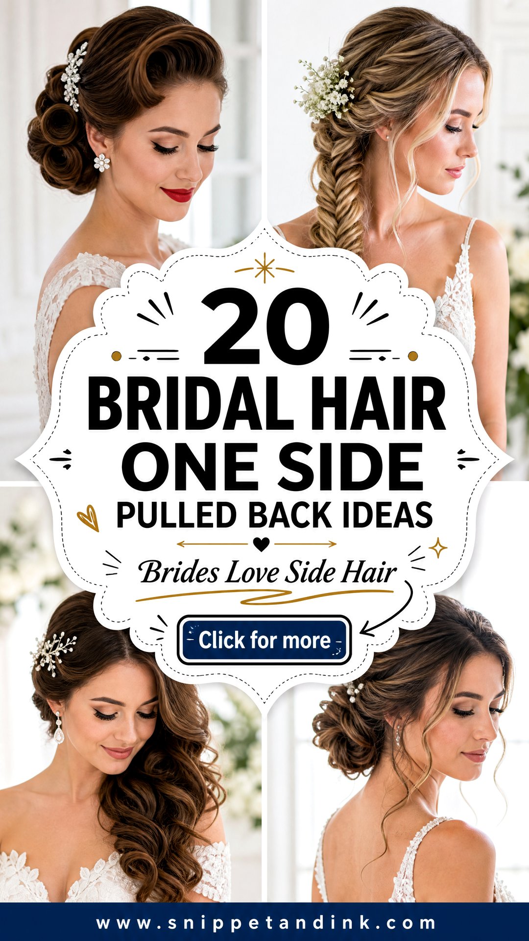 20 Bridal Hair One Side Pulled Back Ideas Brides Love - 20 Bridal Hair One Side Pulled Back Ideas Brides Love