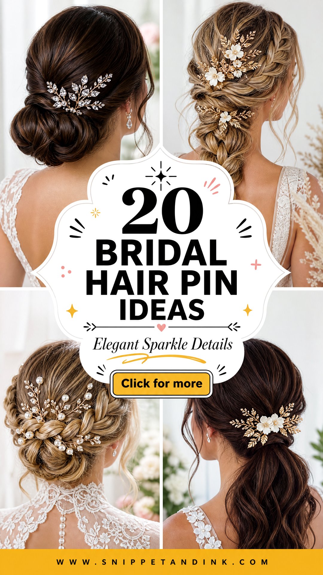 20 Bridal Hair Pin Ideas for Elegant Wedding Sparkle - 20 Bridal Hair Pin Ideas for Elegant Wedding Sparkle