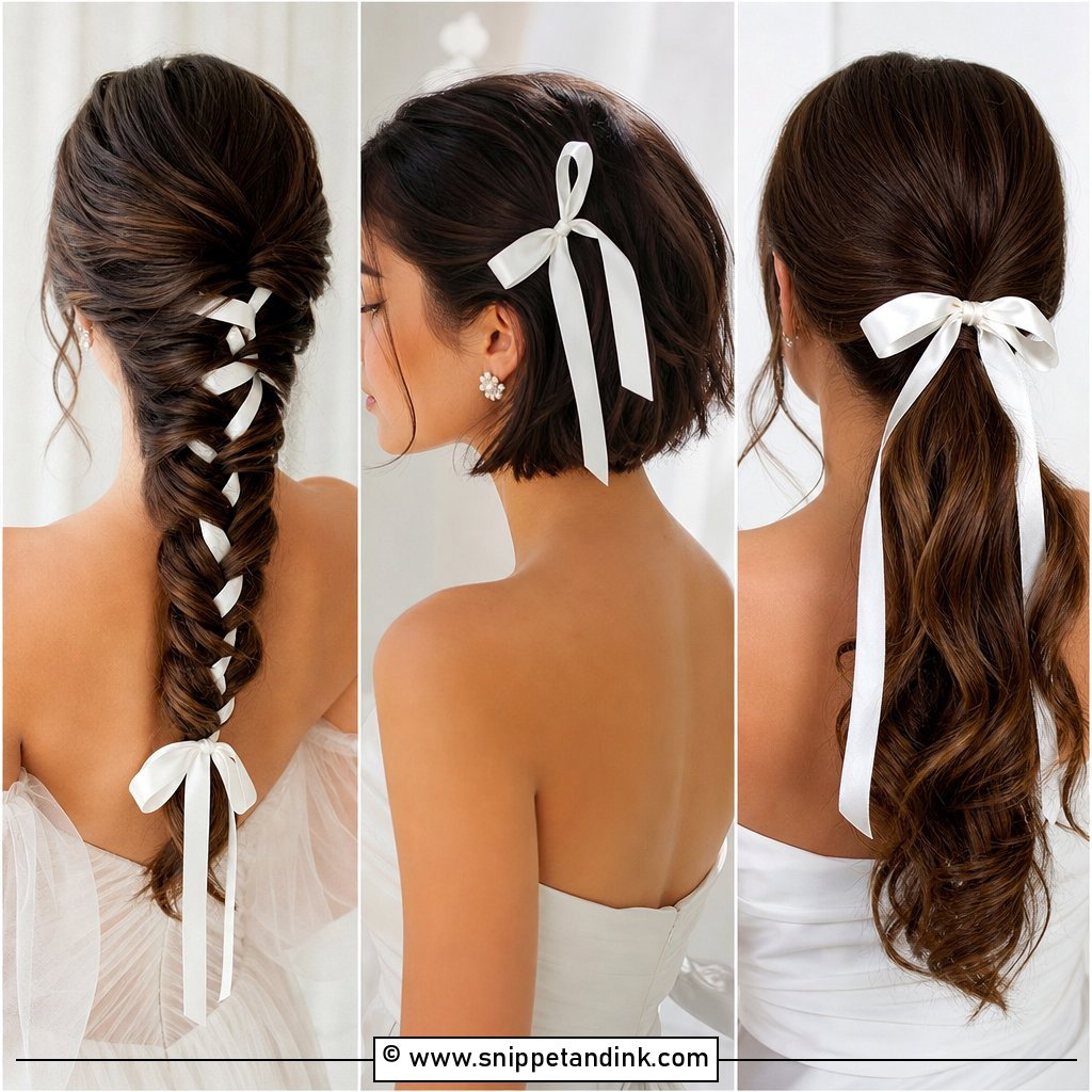 20 Bridal Hair Ribbon Ideas for a Romantic Wedding Day