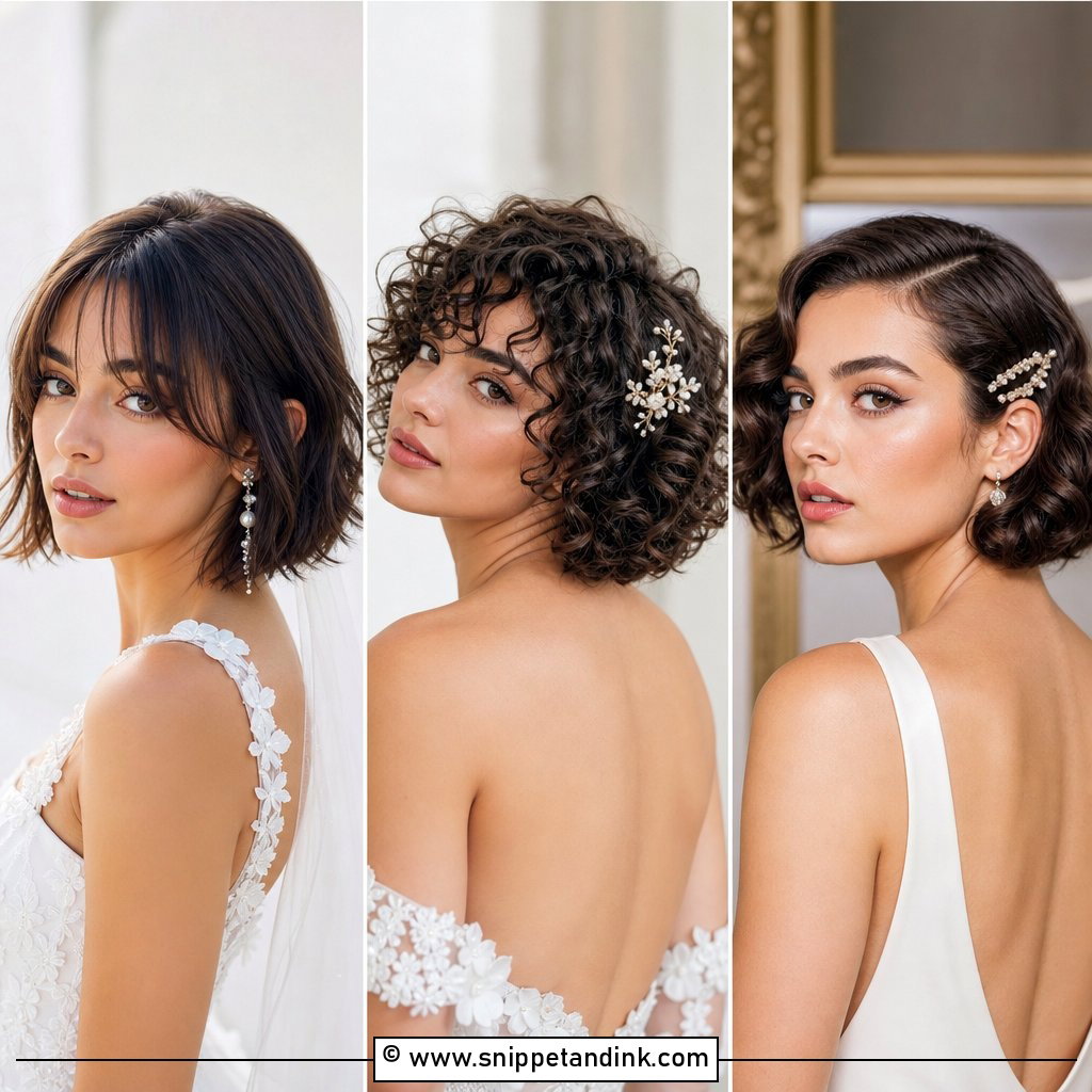 20 Bridal Hair Short Bob Ideas for Chic Wedding Style