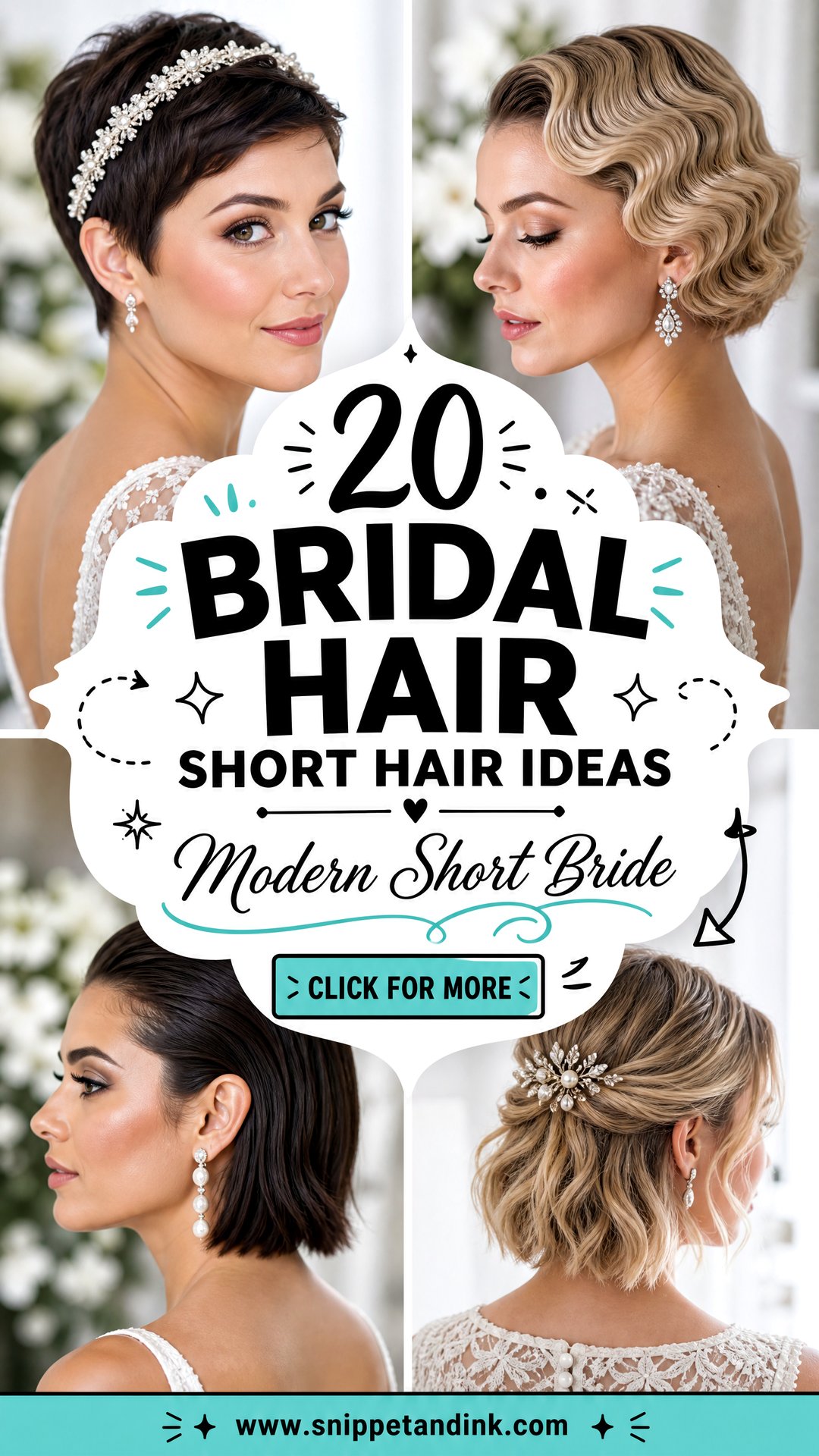 20 Bridal Hair Short Hair Ideas for Modern Brides - 20 Bridal Hair Short Hair Ideas for Modern Brides