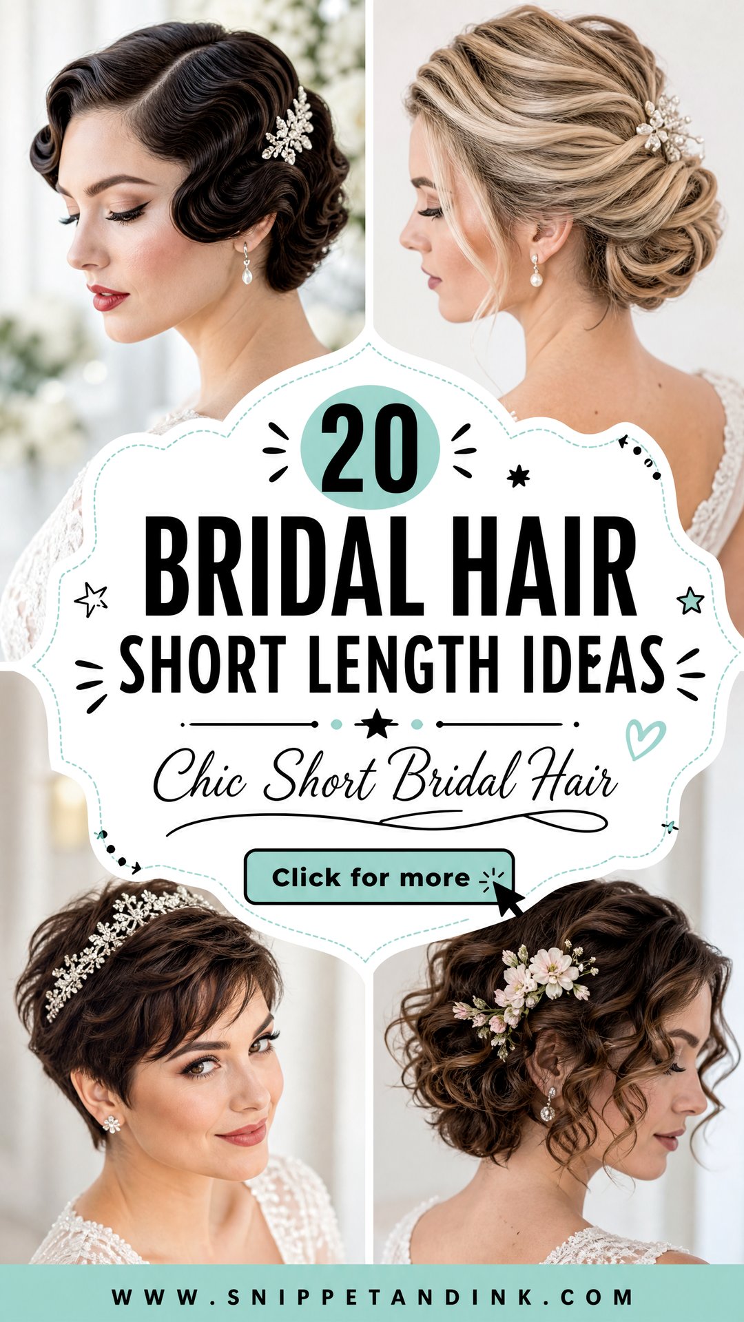 20 Bridal Hair Short Length Ideas for Chic Brides - 20 Bridal Hair Short Length Ideas for Chic Brides