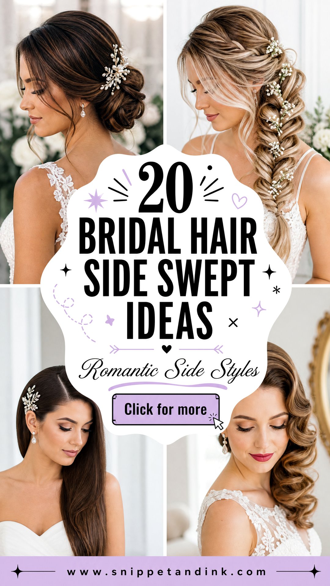 20 Bridal Hair Side Swept Ideas for Romantic Brides - 20 Bridal Hair Side Swept Ideas for Romantic Brides