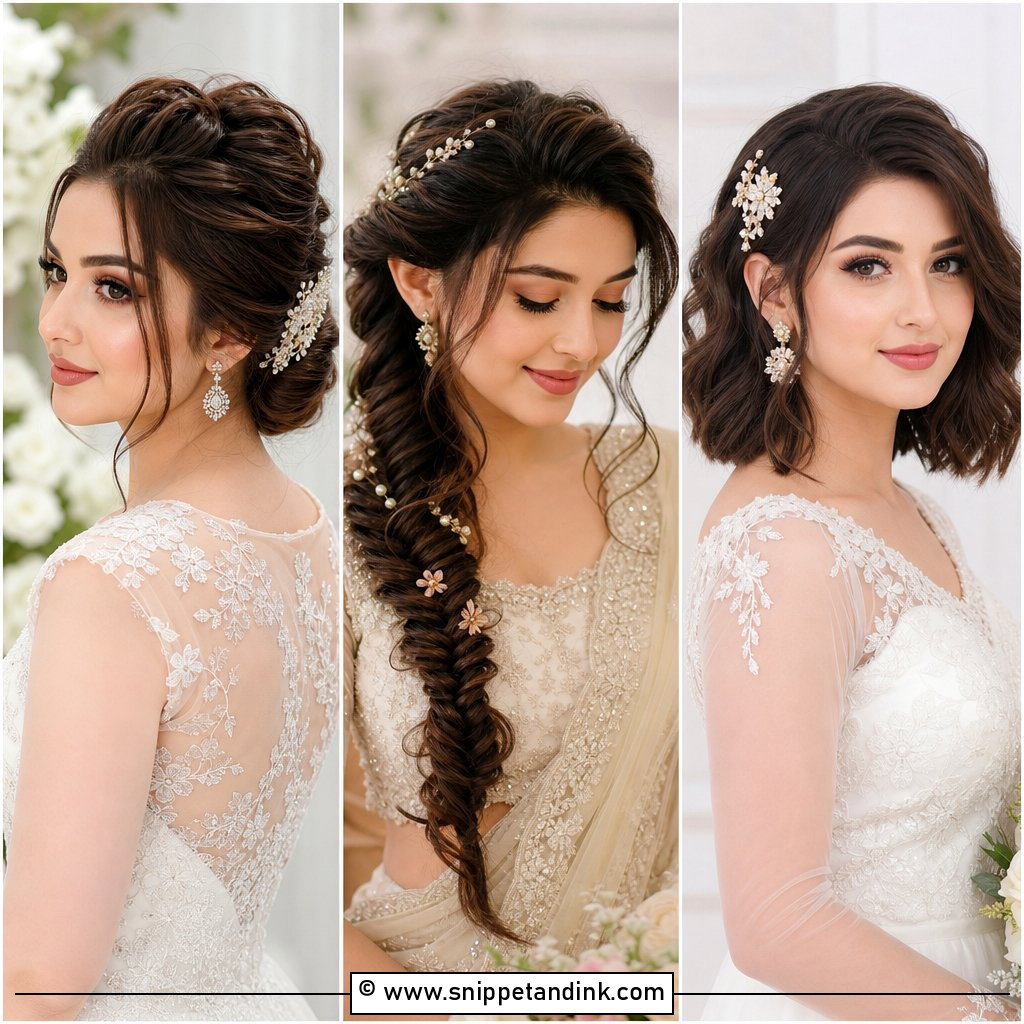 20 Bridal Hair Styles for Round Face Brides to Flatter