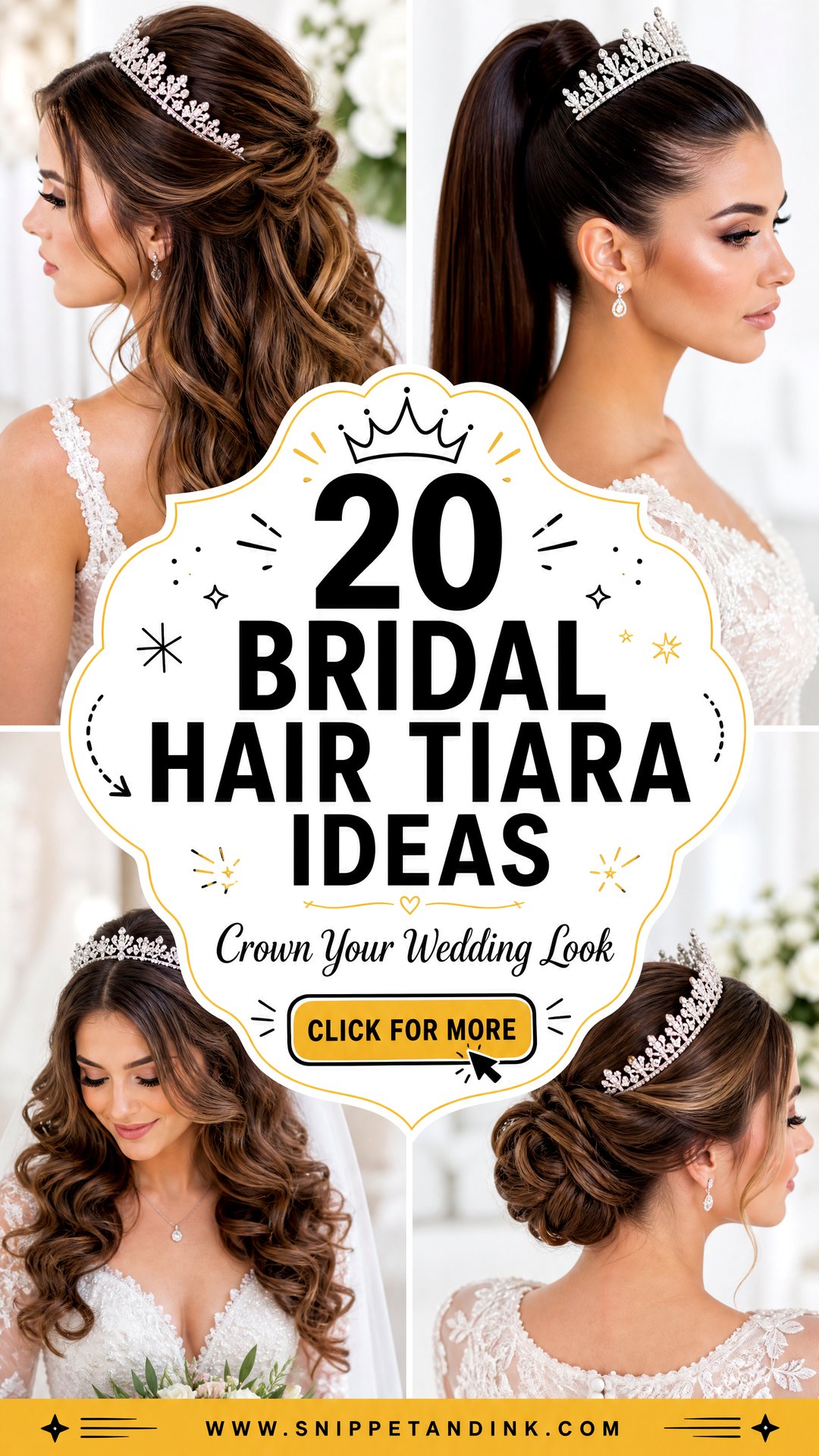 20 Bridal Hair Tiara Ideas for a Fairytale Wedding Look - 20 Bridal Hair Tiara Ideas for a Fairytale Wedding Look