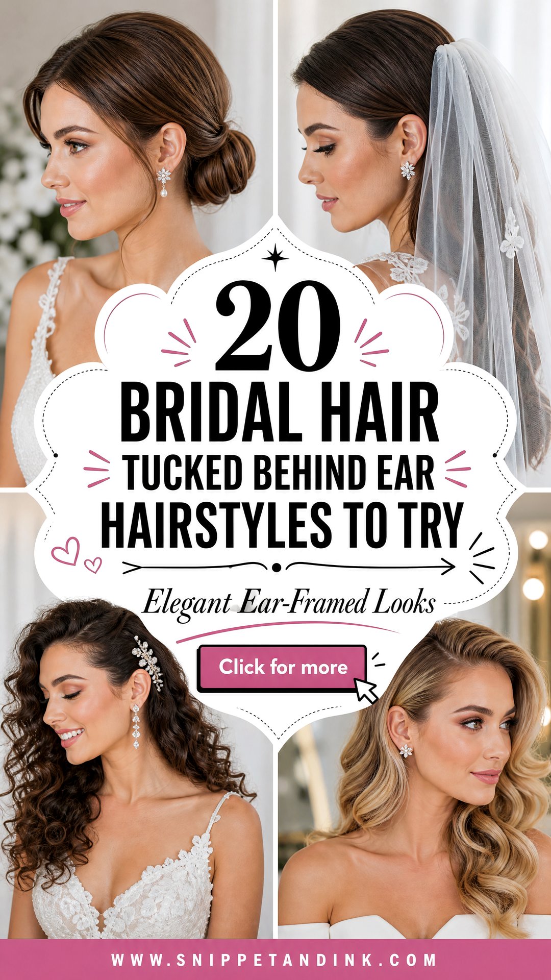 20 Bridal Hair Tucked Behind Ear Hairstyles to Try - 20 Bridal Hair Tucked Behind Ear Hairstyles to Try