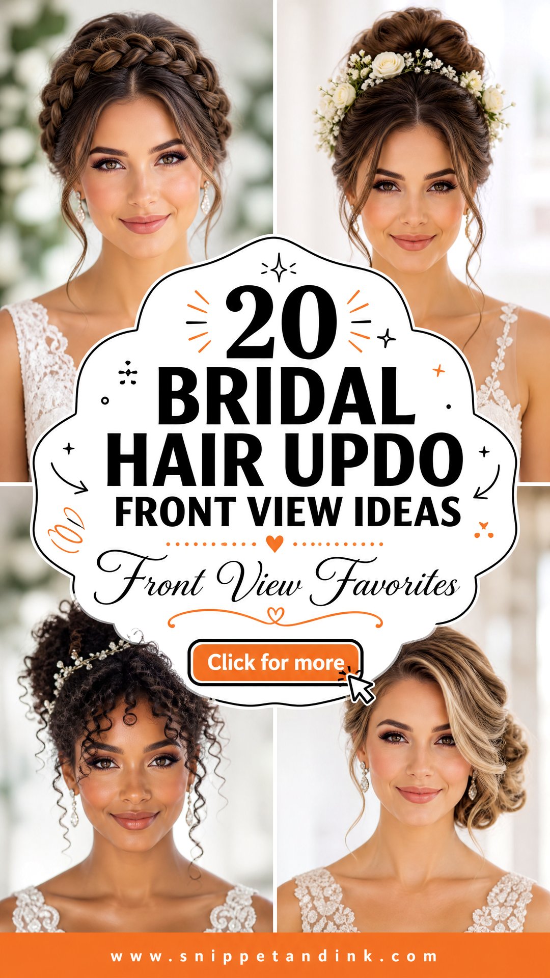20 Bridal Hair Updo Front View Ideas Brides Will Love - 20 Bridal Hair Updo Front View Ideas Brides Will Love