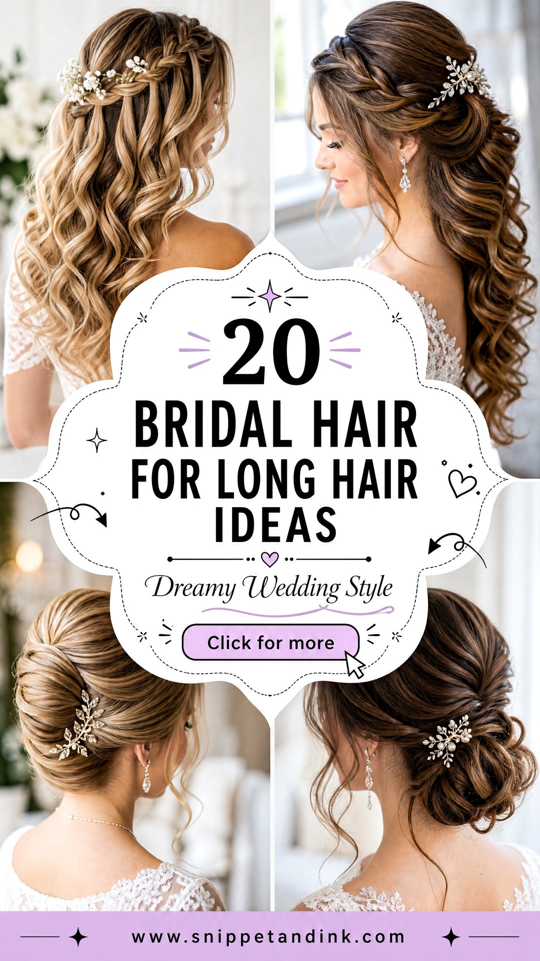 20 Bridal Hair for Long Hair Ideas for Dreamy Wedding Style - 20 Bridal Hair for Long Hair Ideas for Dreamy Wedding Style
