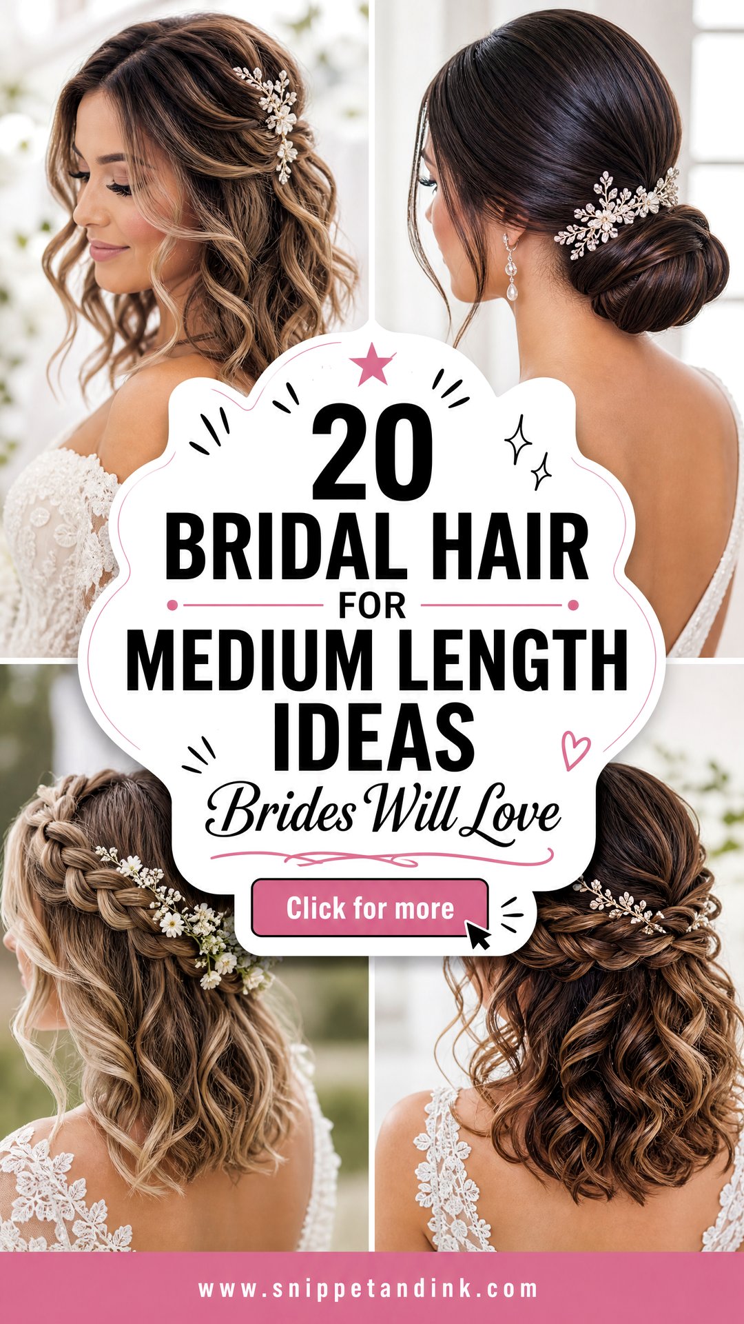 20 Bridal Hair for Medium Length Ideas Brides Will Love - 20 Bridal Hair for Medium Length Ideas Brides Will Love