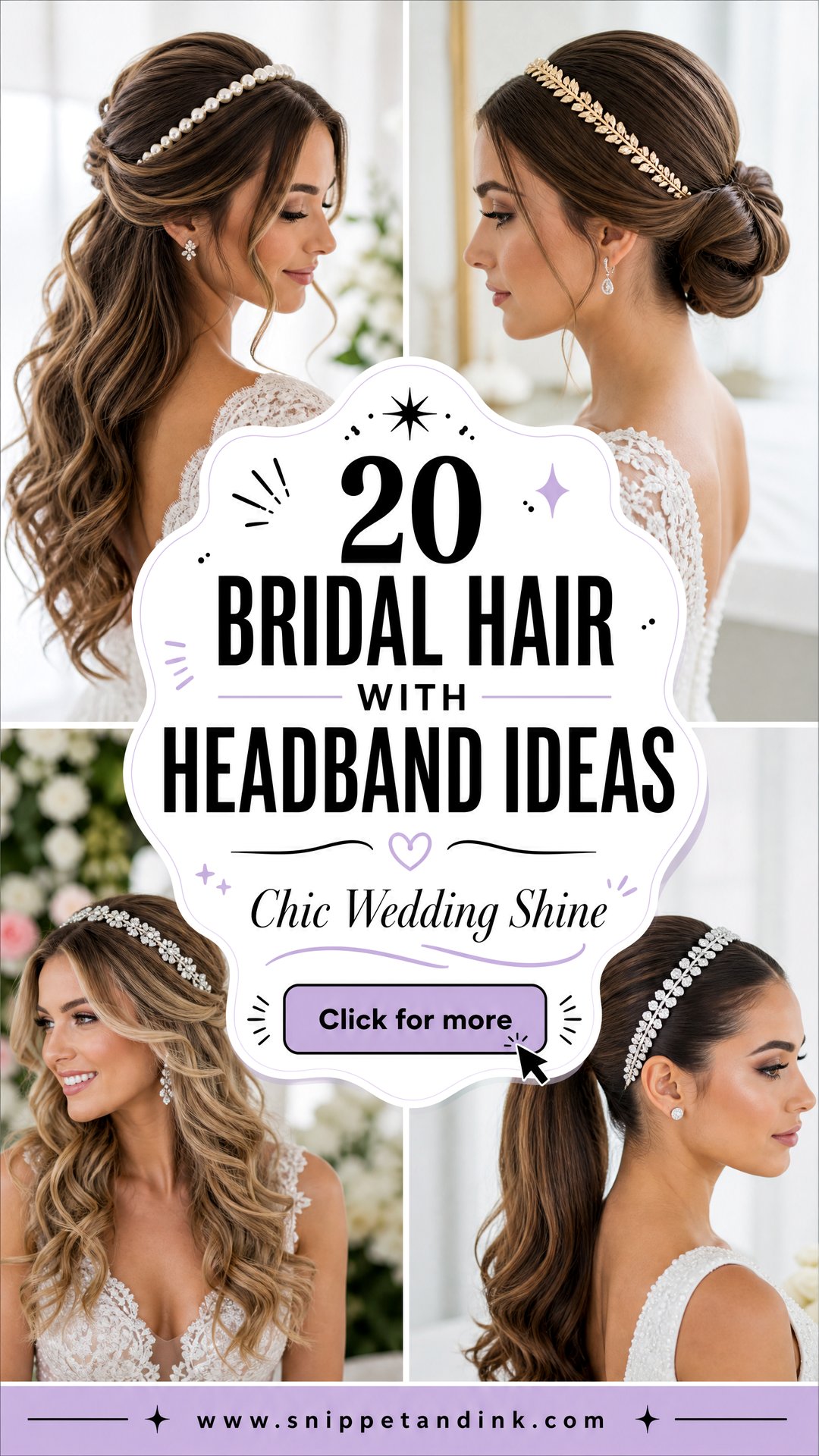 20 Bridal Hair with Headband Ideas for Chic Wedding Style - 20 Bridal Hair with Headband Ideas for Chic Wedding Style