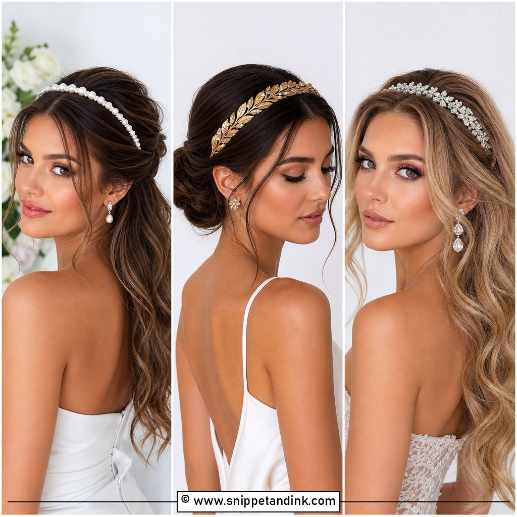 20 Bridal Hair with Headband Ideas for Chic Wedding Style