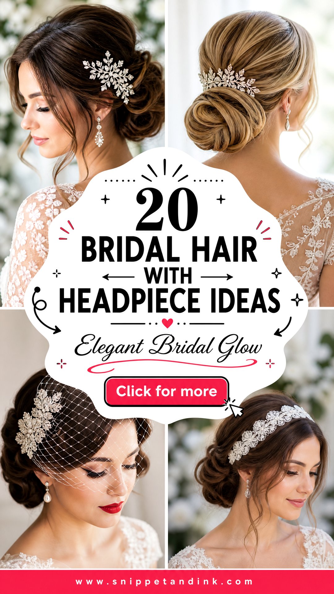 20 Bridal Hair with Headpiece Ideas for Elegant Brides - 20 Bridal Hair with Headpiece Ideas for Elegant Brides