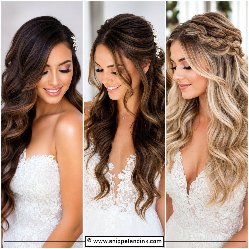 20 Bridal Hairstyle Down Ideas for Soft Romantic Glam