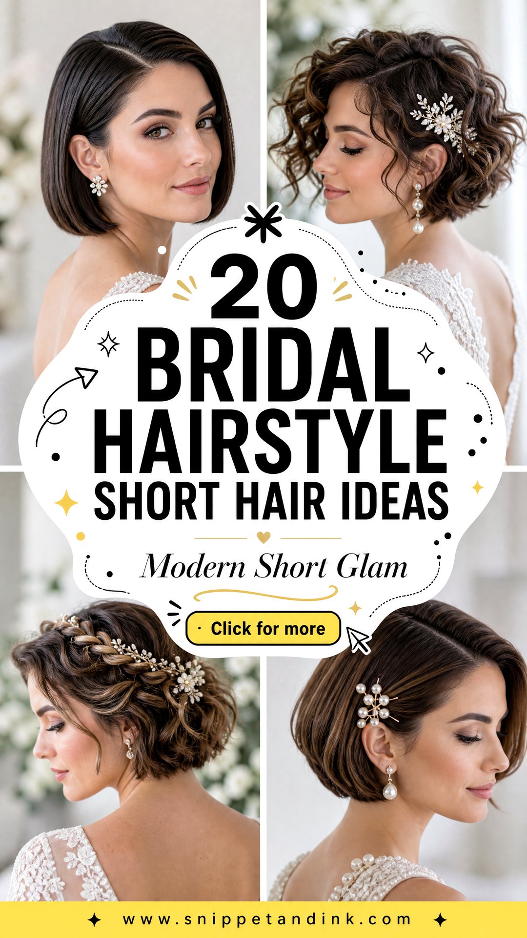 20 Bridal Hairstyle Short Hair Ideas for Modern Brides - 20 Bridal Hairstyle Short Hair Ideas for Modern Brides