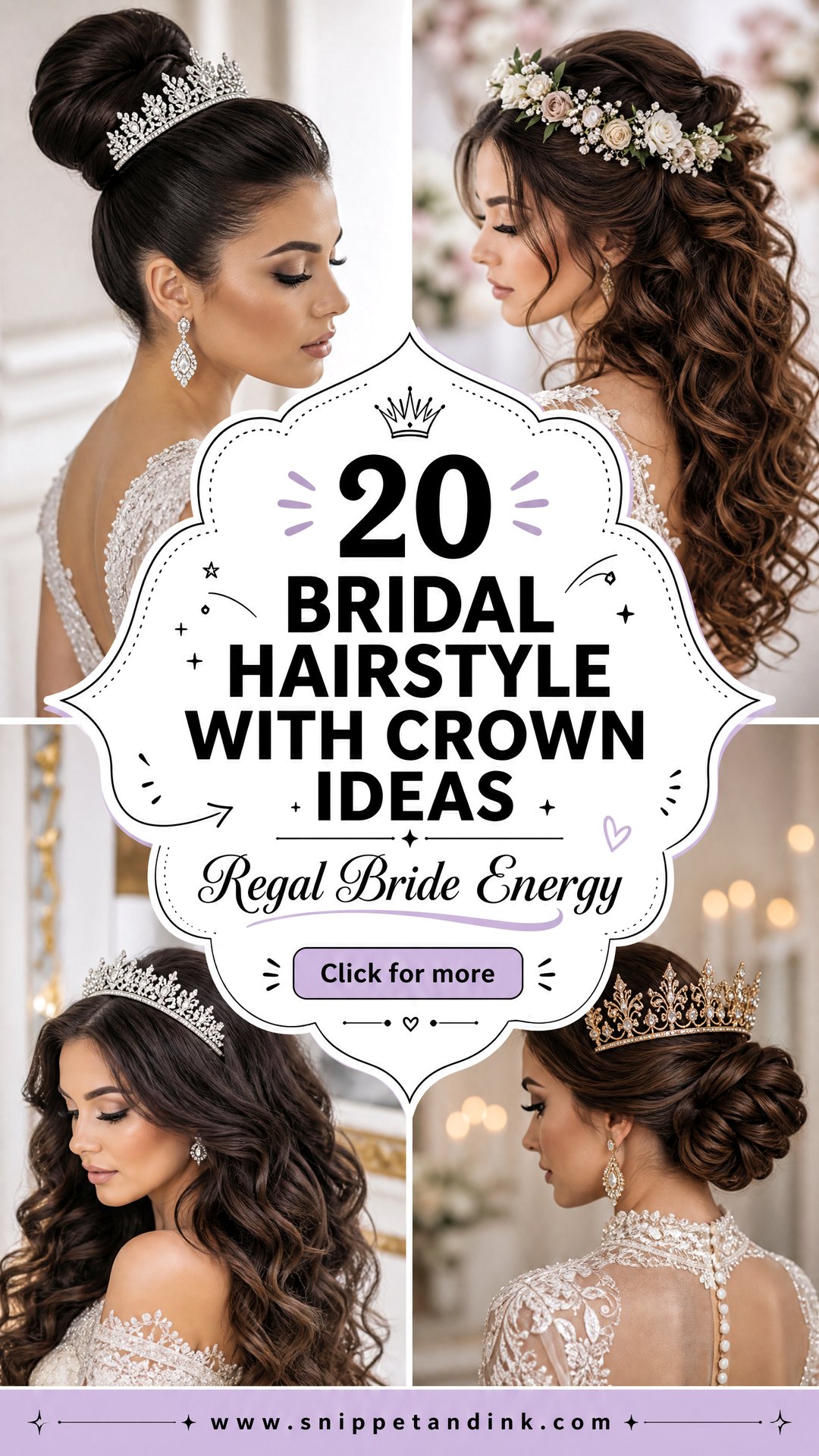 20 Bridal Hairstyle with Crown Ideas for Regal Brides - 20 Bridal Hairstyle with Crown Ideas for Regal Brides