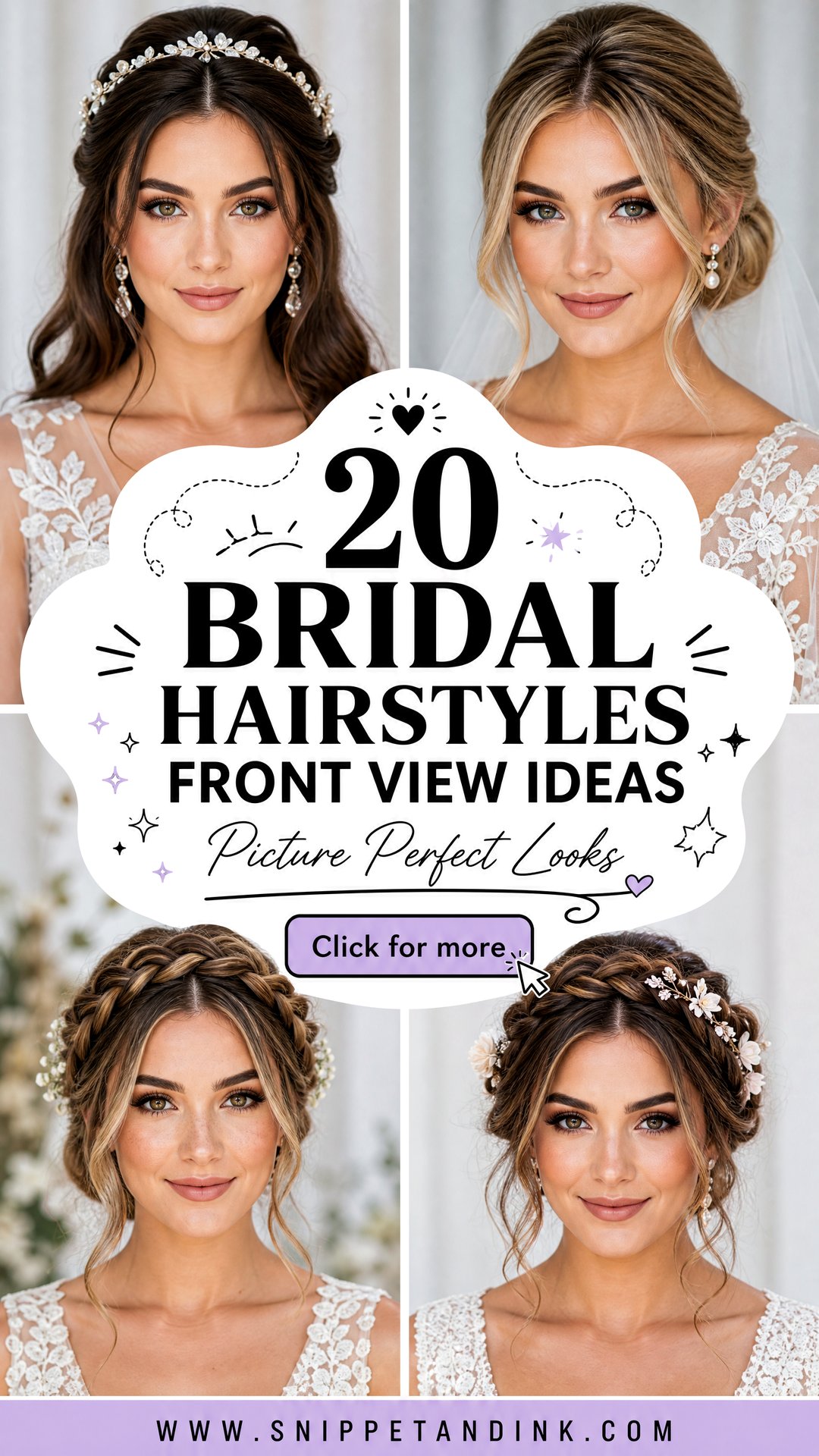 20 Bridal Hairstyles Front View Ideas for Picture-Perfect Looks - 20 Bridal Hairstyles Front View Ideas for Picture-Perfect Looks