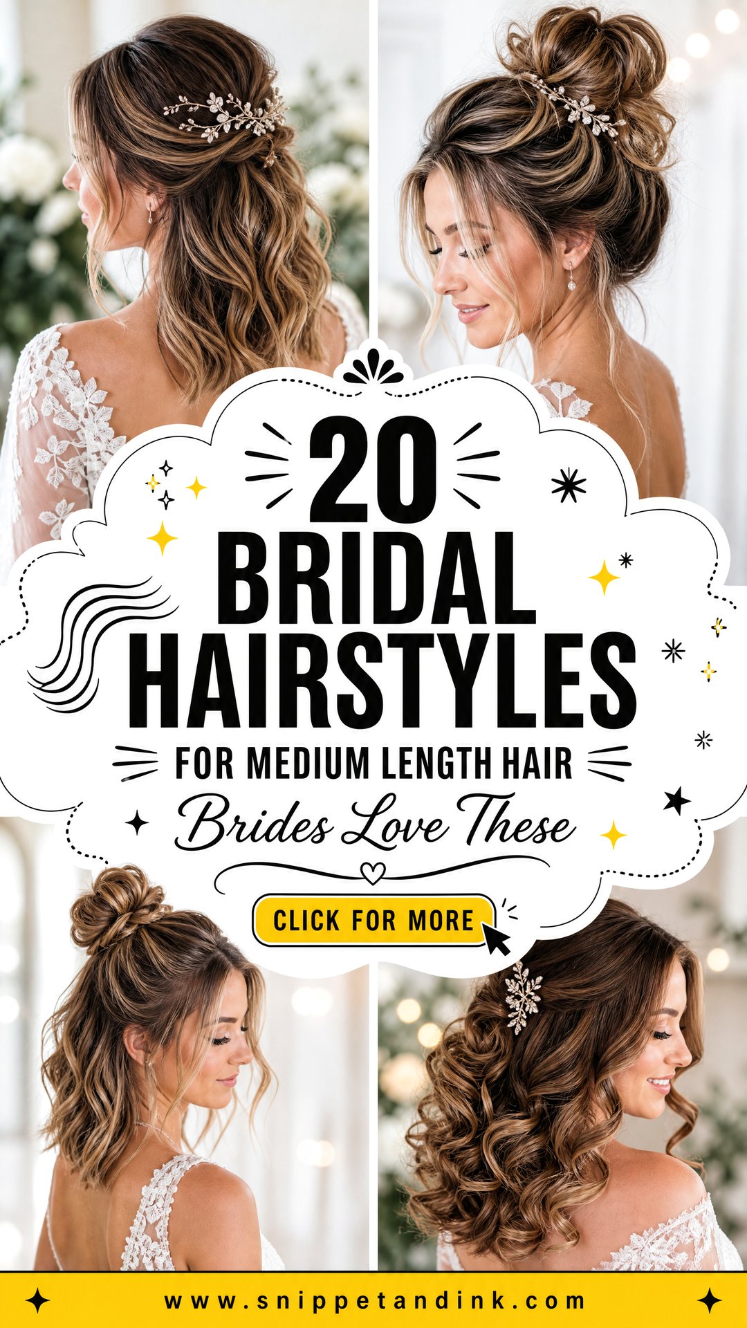 20 Bridal Hairstyles for Medium Length Hair Brides Love - 20 Bridal Hairstyles for Medium Length Hair Brides Love
