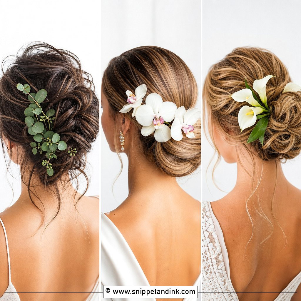 20 Bridal Hairstyles with Flowers for Fresh Romance