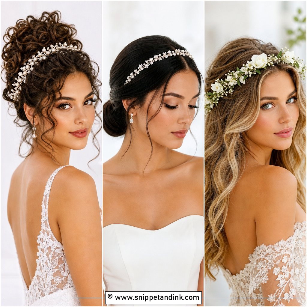 20 Bridal Hairstyles with Headband for Chic Brides