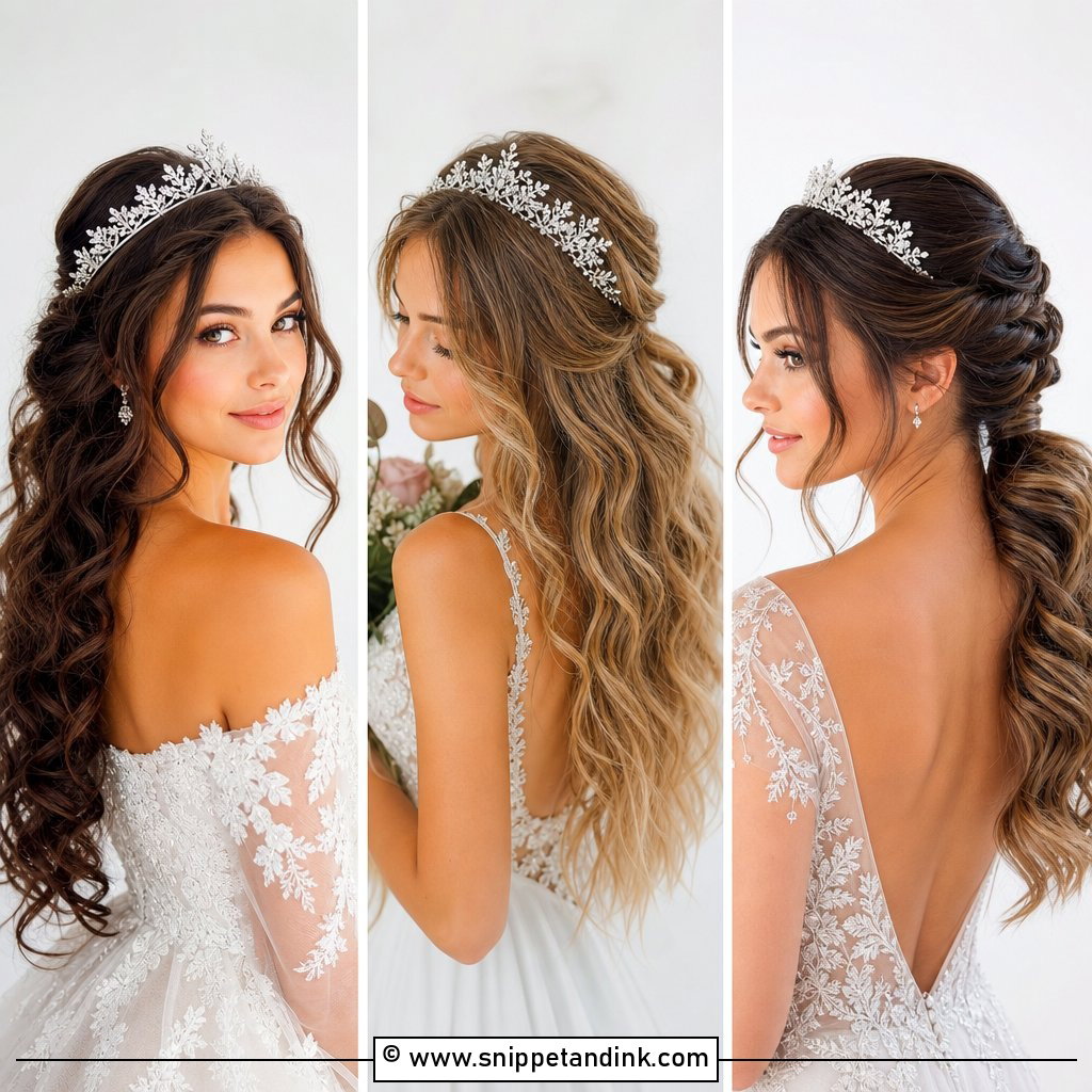 20 Bridal Hairstyles with Tiara for Fairytale Brides