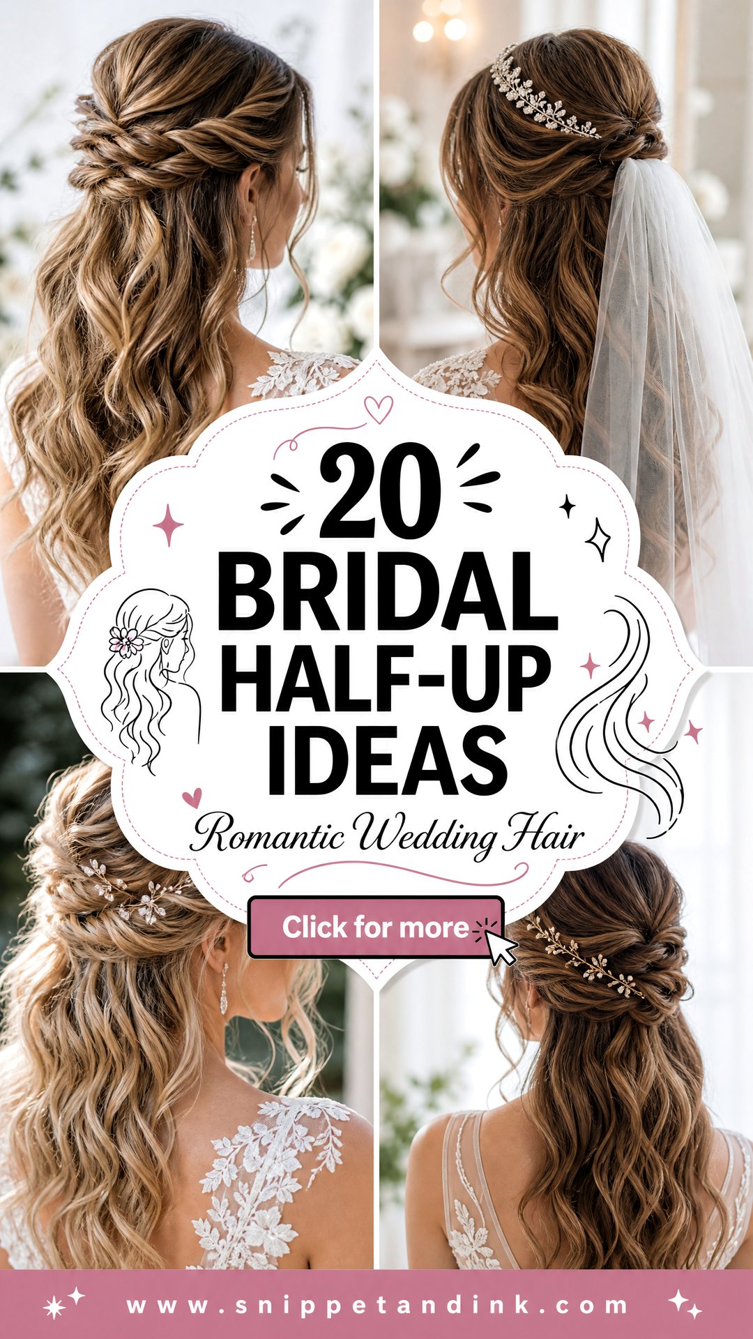 20 Bridal Half-Up Ideas for Romantic Wedding Hair - 20 Bridal Half-Up Ideas for Romantic Wedding Hair