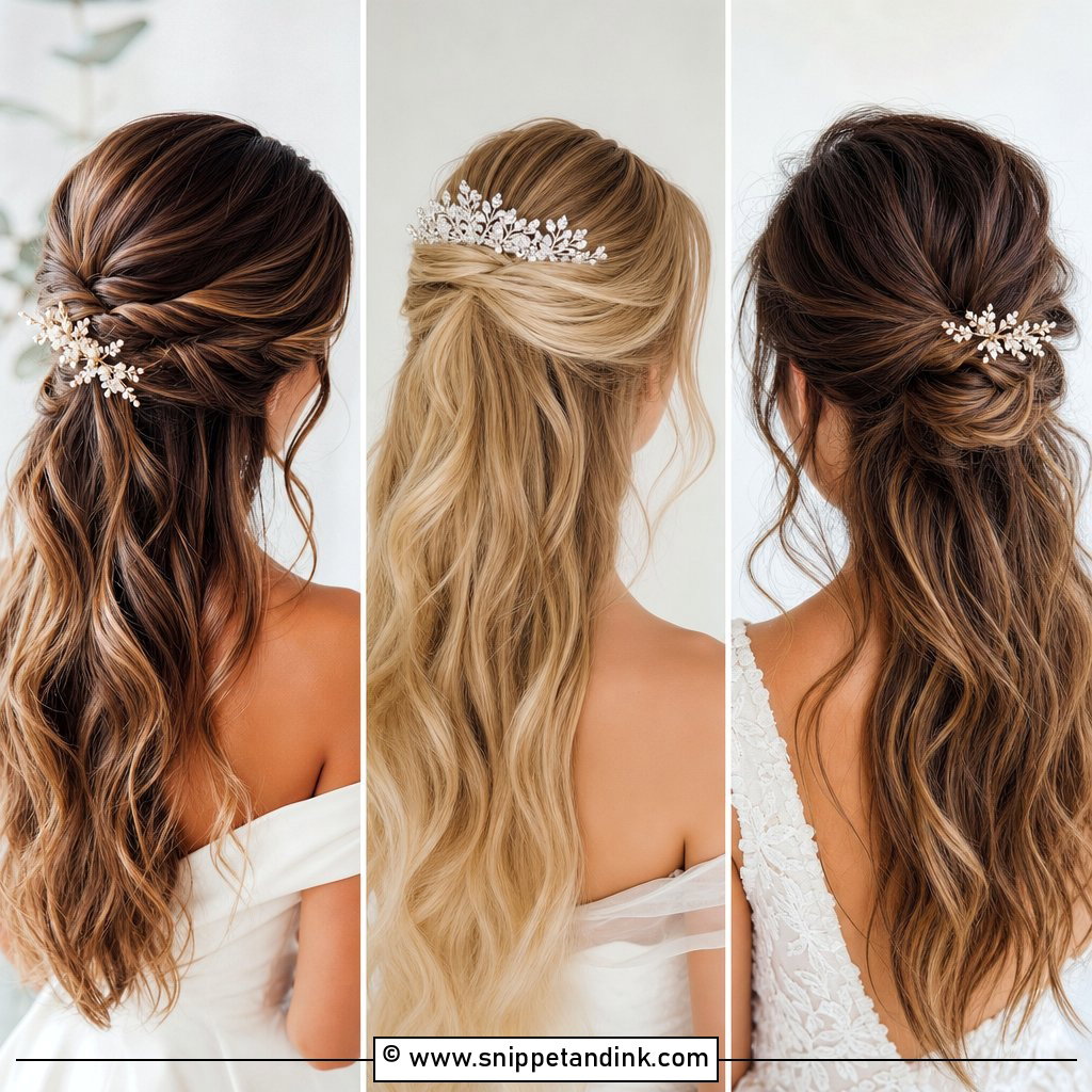 20 Bridal Half-Up Ideas for Romantic Wedding Hair