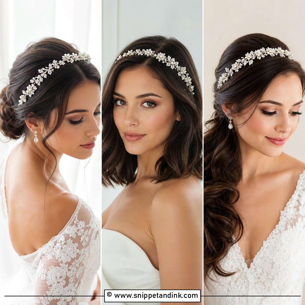 20 Bridal Headband Hairstyles for Romantic Wedding Looks