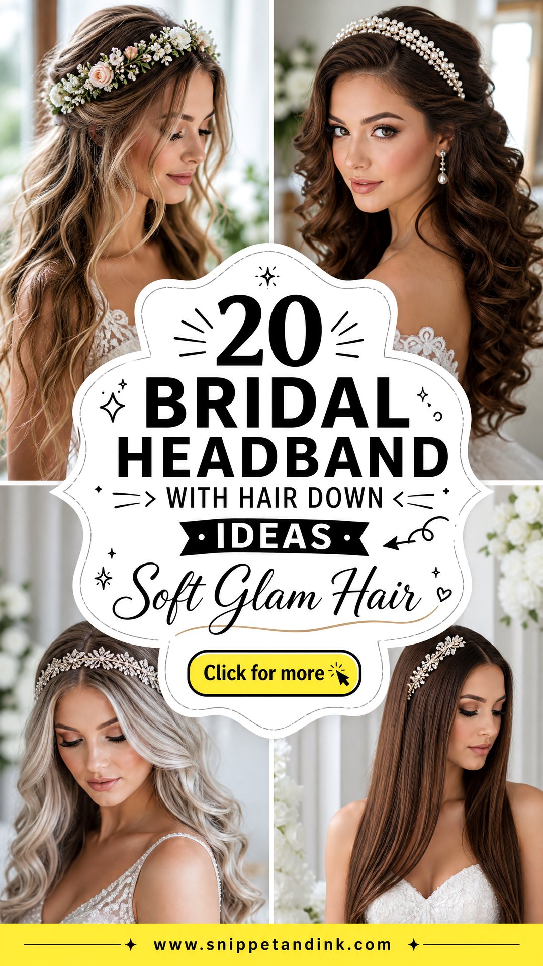 20 Bridal Headband with Hair Down Ideas for Soft Glam - 20 Bridal Headband with Hair Down Ideas for Soft Glam