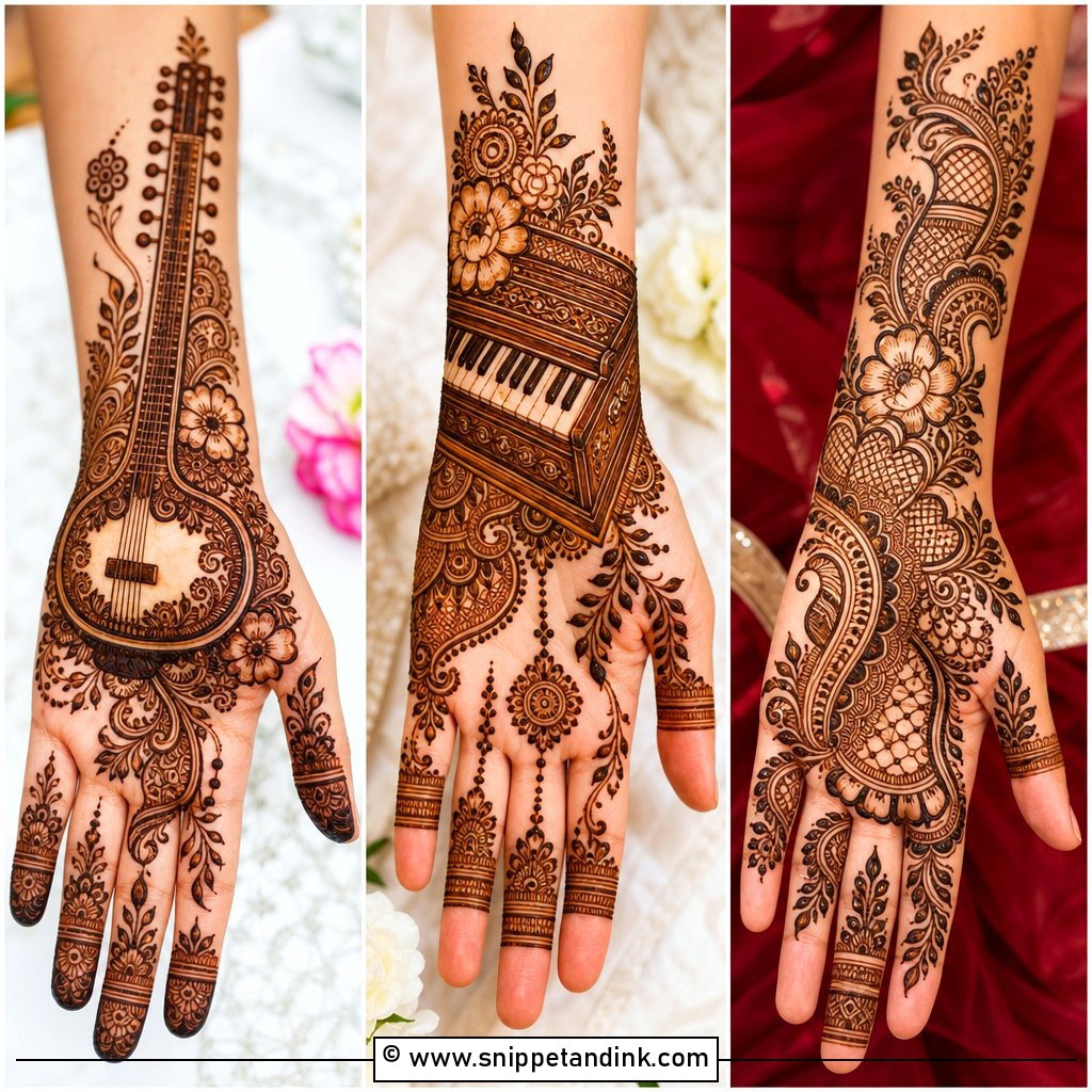 20 Bridal Instruments Mehndi Designs Unique Wedding Picks