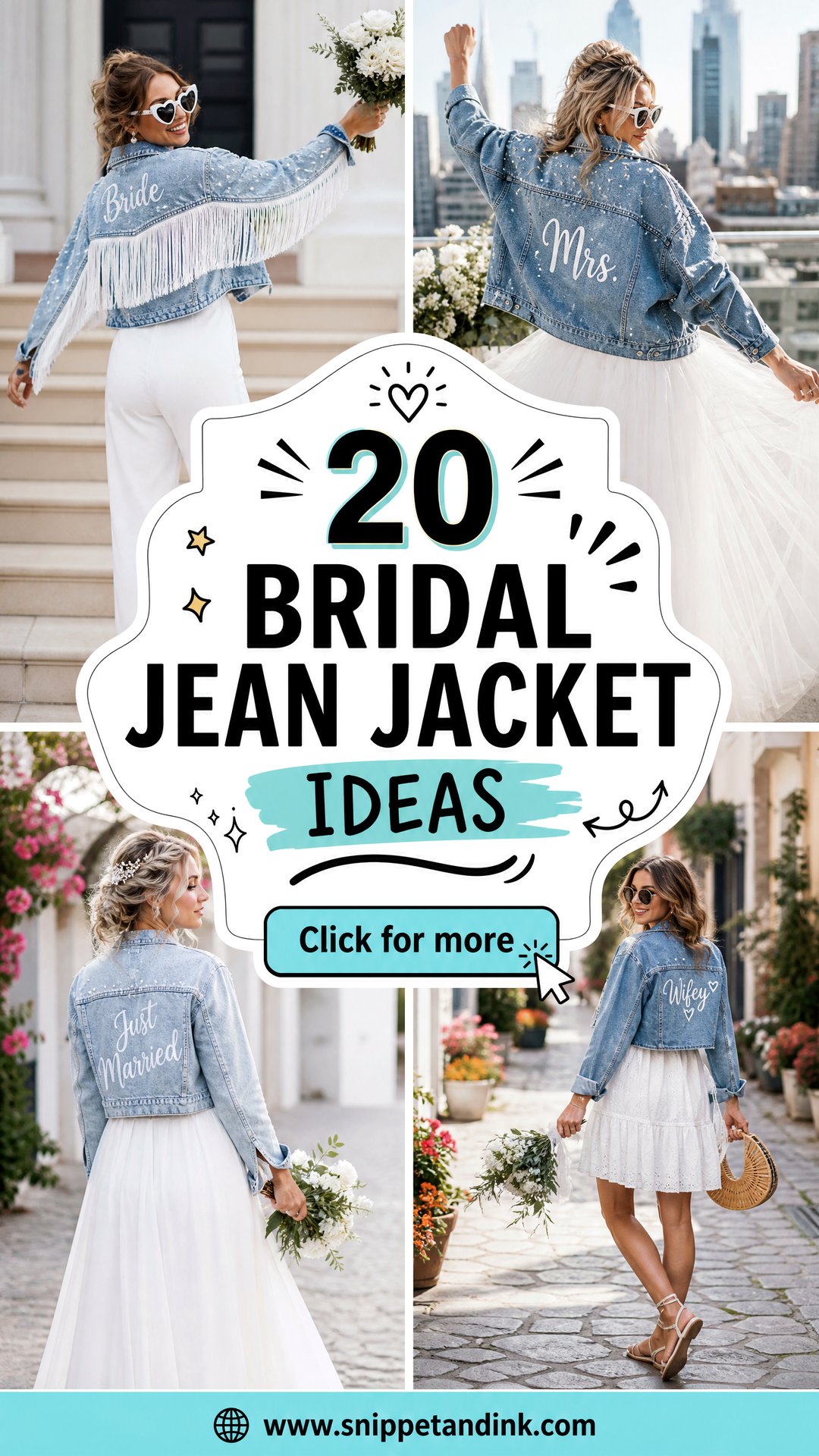 20 Bridal Jean Jacket Ideas for Chic Brides and Bridal Parties - 20 Bridal Jean Jacket Ideas for Chic Brides and Bridal Parties