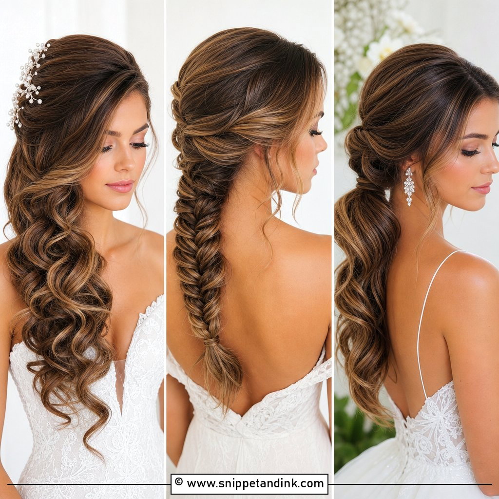 20 Bridal Long Hairstyles for Romantic Wedding Beauty