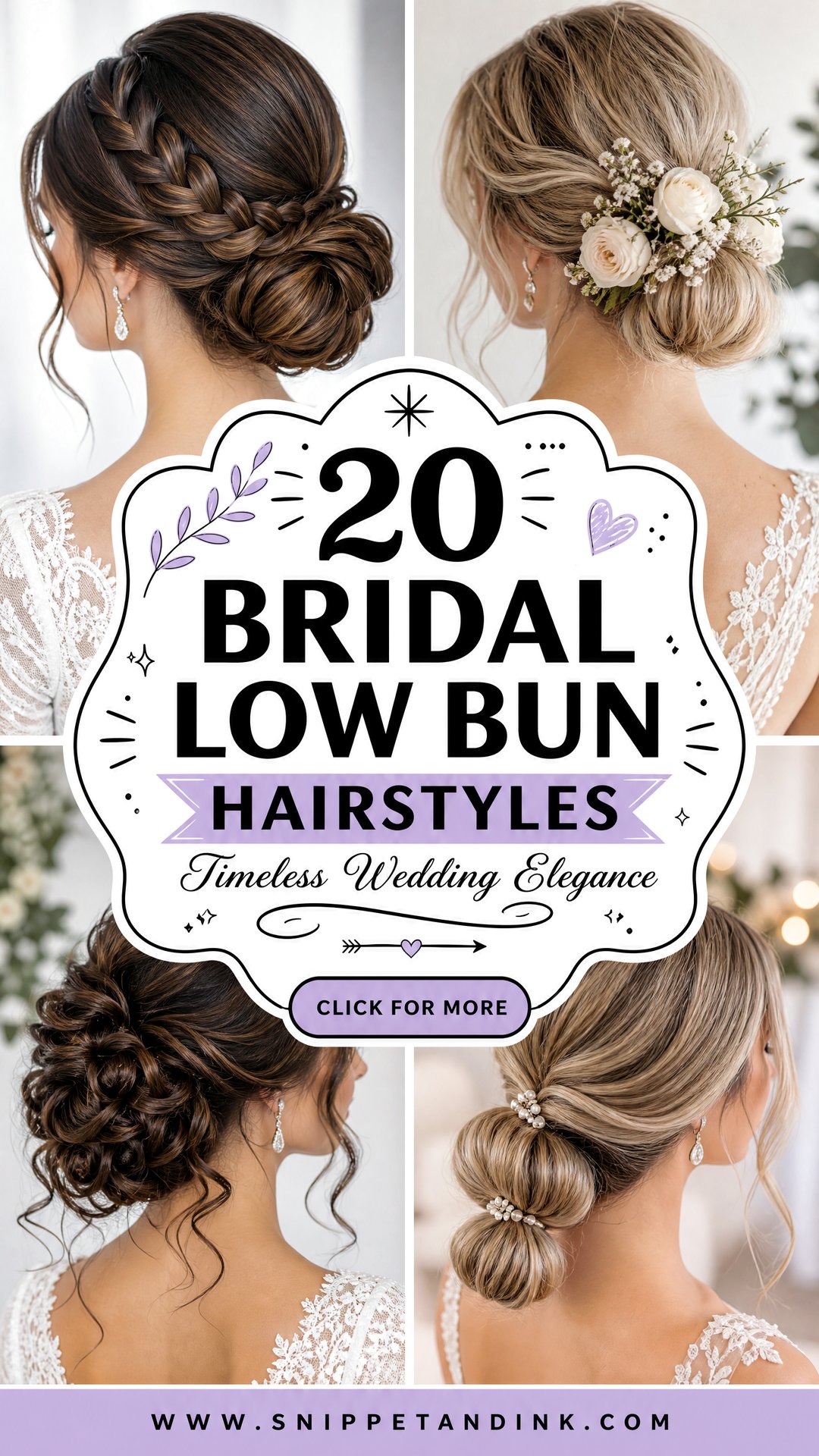20 Bridal Low Bun Hairstyles for Timeless Wedding Elegance - 20 Bridal Low Bun Hairstyles for Timeless Wedding Elegance