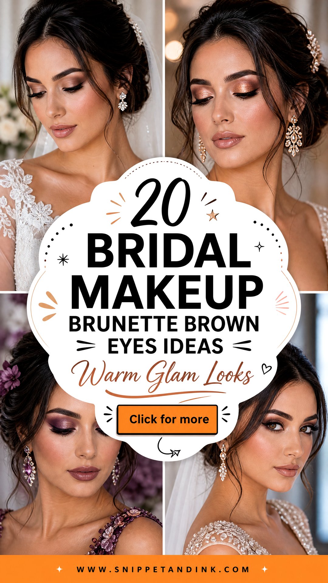20 Bridal Makeup Brunette Brown Eyes Warm Glam Looks - 20 Bridal Makeup Brunette Brown Eyes: Warm Glam Looks