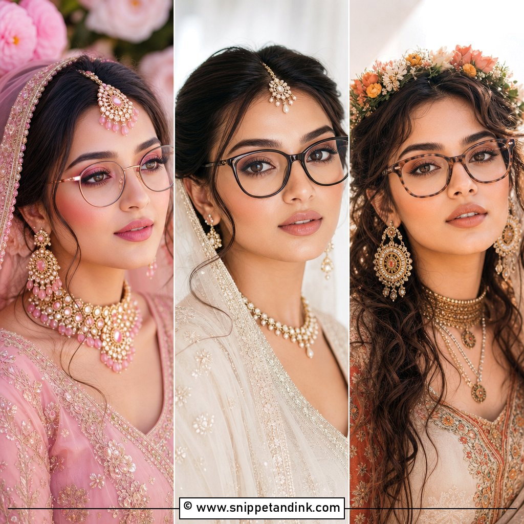 20 Bridal Makeup with Glasses Flattering Wedding Looks