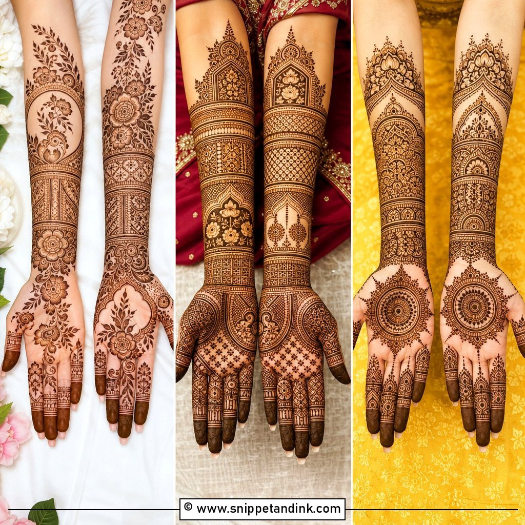20 Bridal Mehndi Designs Front and Back for Dreamy Hands