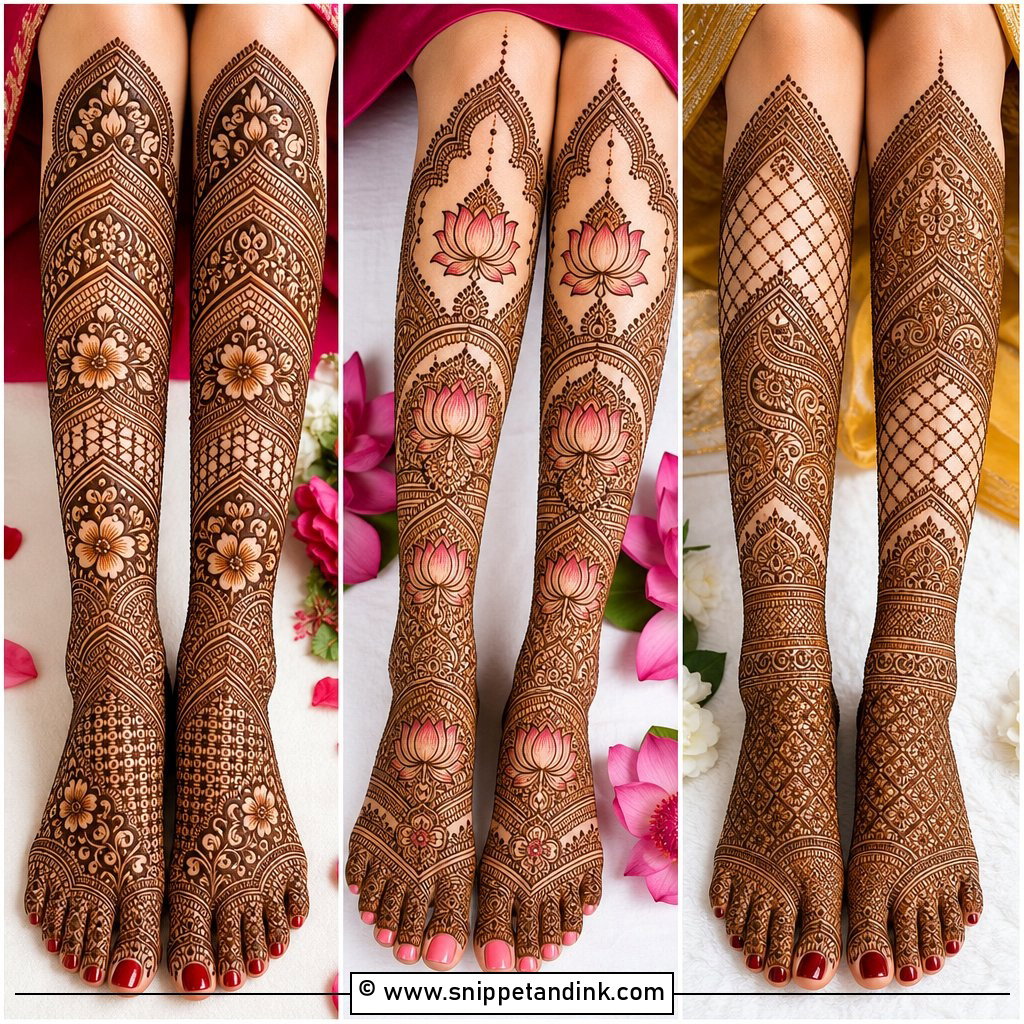 20 Bridal Mehndi Designs Leg Ideas for Elegant Brides