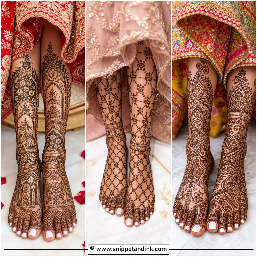 20 Bridal Mehndi Designs Legs Brides Need for Glam Looks