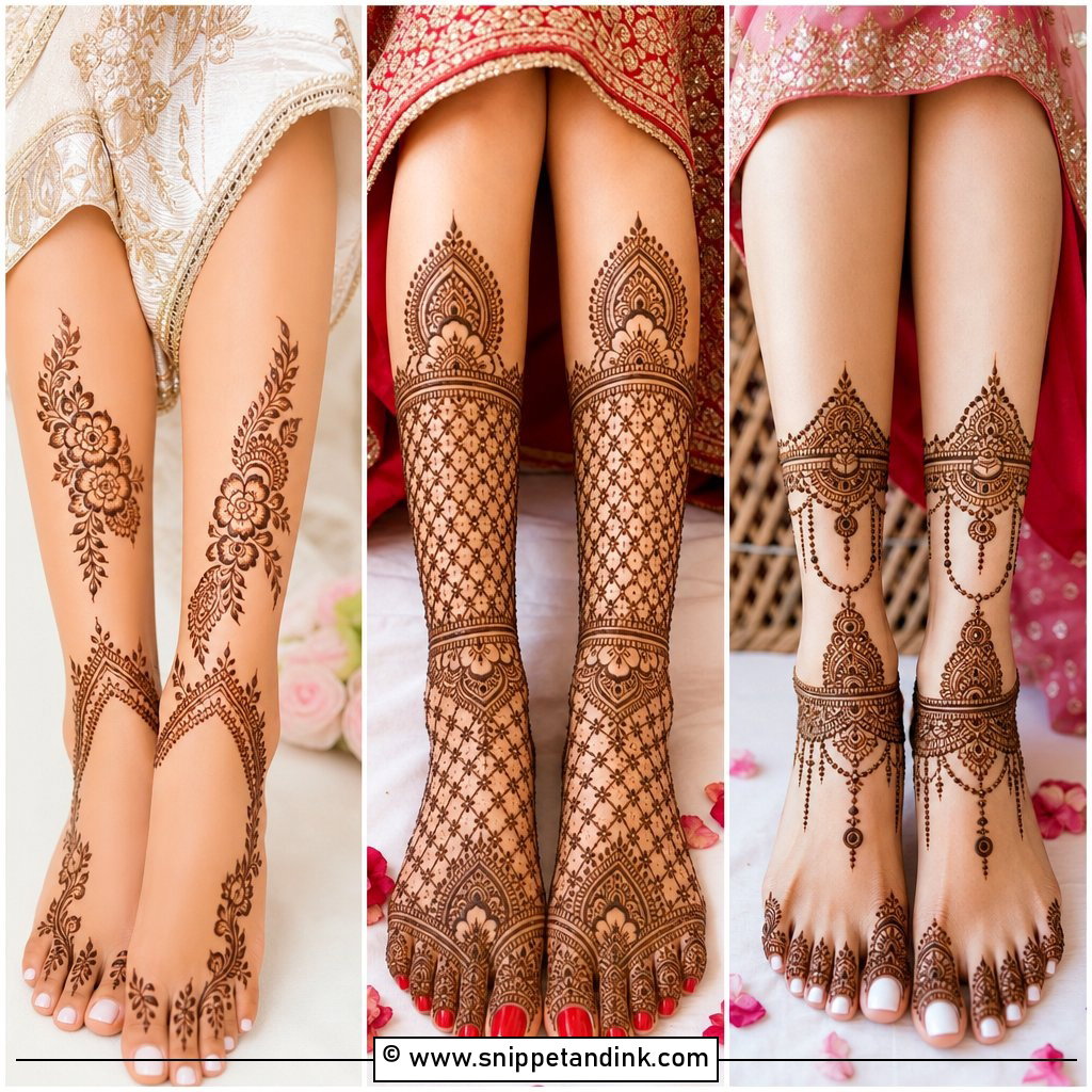 20 Bridal Mehndi Designs for Leg Brides Can Save Now