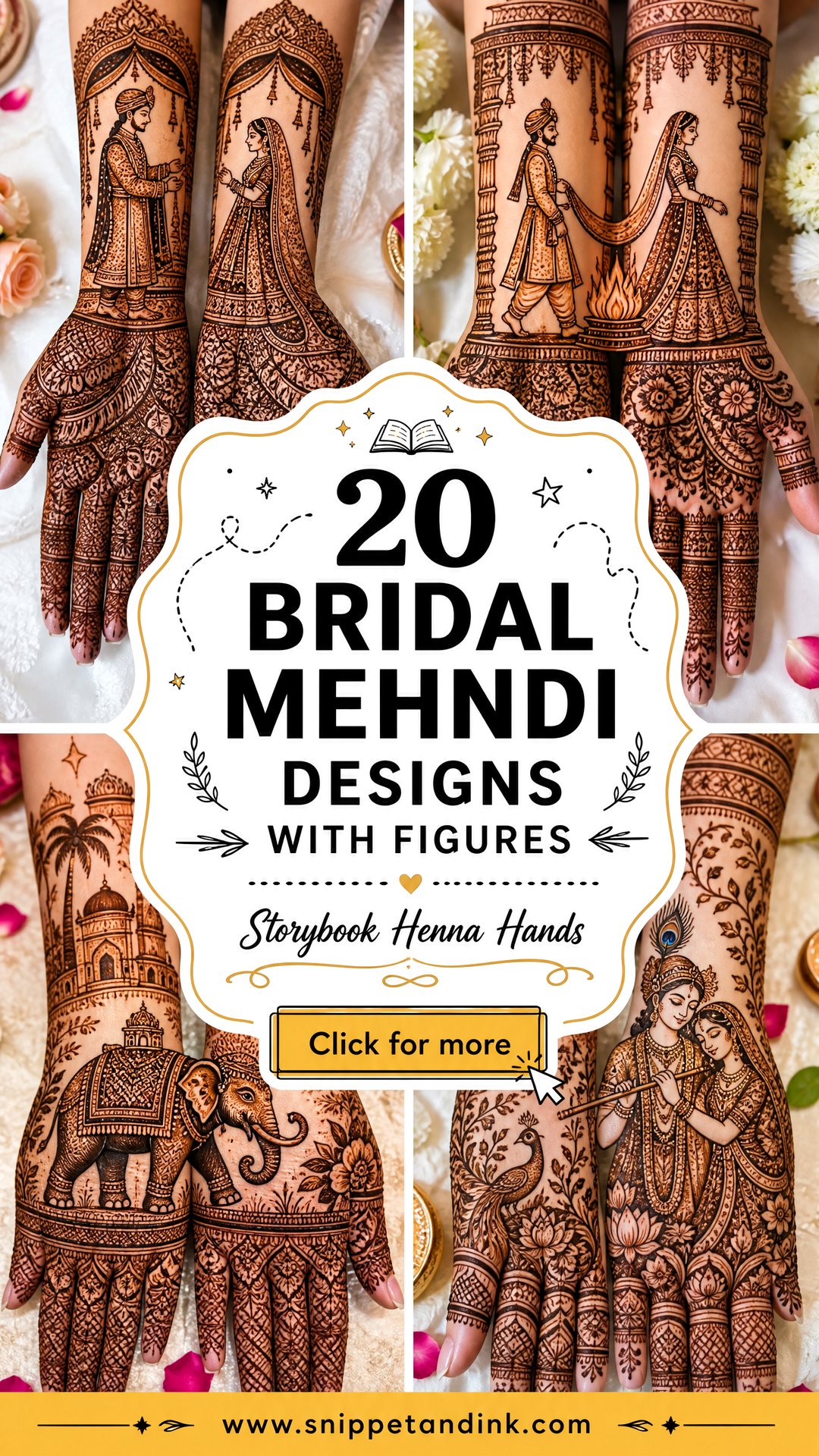 20 Bridal Mehndi Designs with Figures for Storybook Hands - 20 Bridal Mehndi Designs with Figures for Storybook Hands
