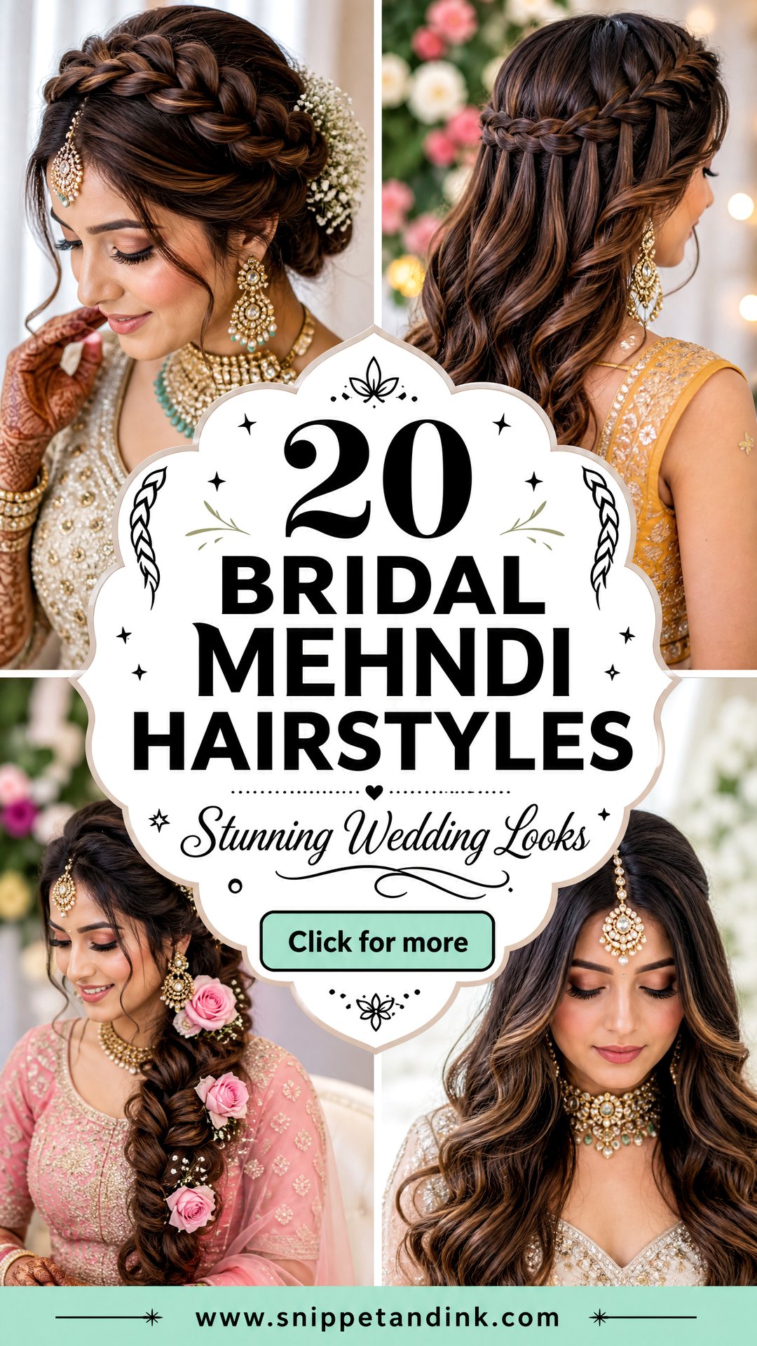 20 Bridal Mehndi Hairstyles for Stunning Wedding Looks - 20 Bridal Mehndi Hairstyles for Stunning Wedding Looks