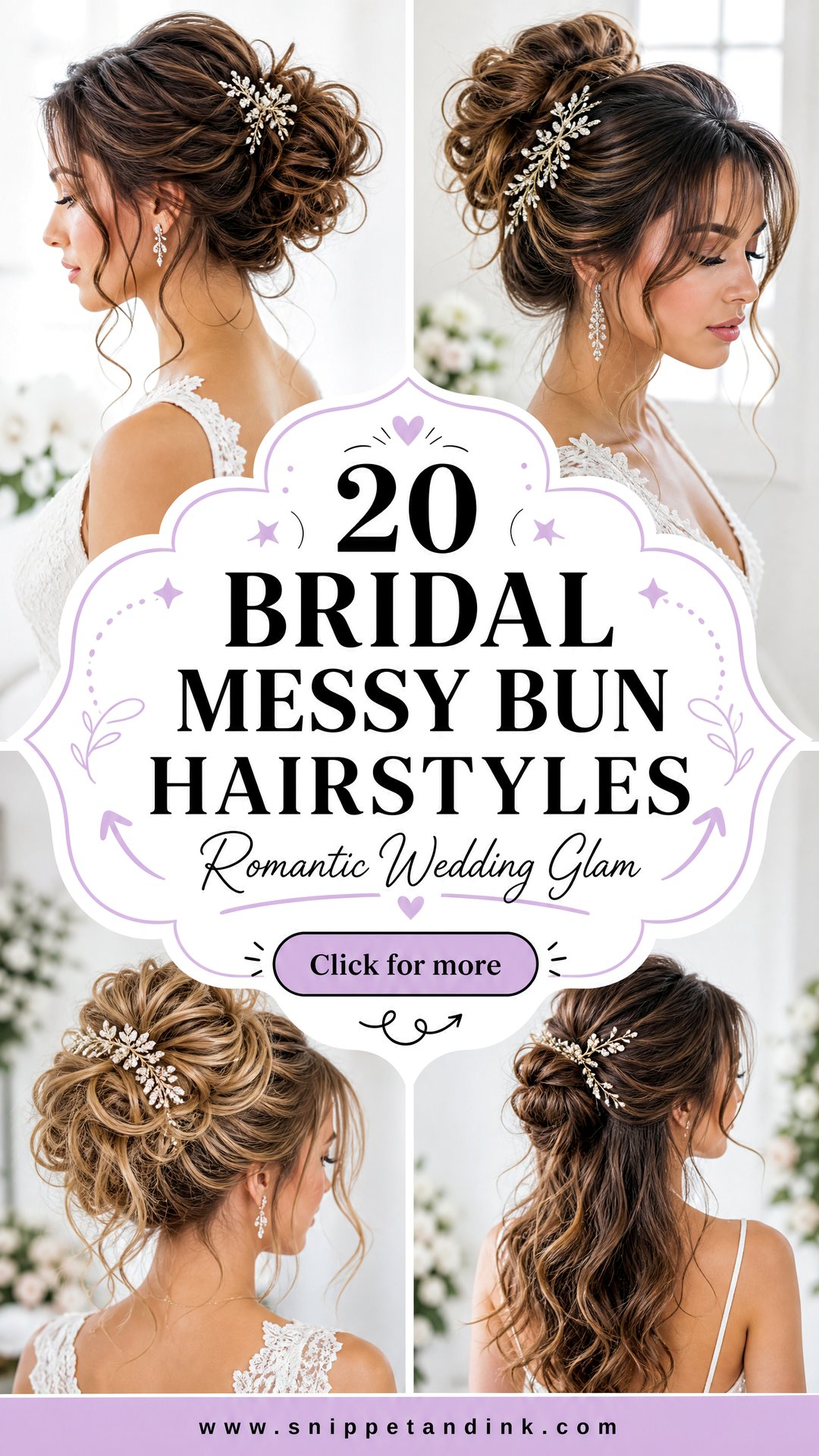 20 Bridal Messy Bun Hairstyles for Romantic Wedding Glam - 20 Bridal Messy Bun Hairstyles for Romantic Wedding Glam