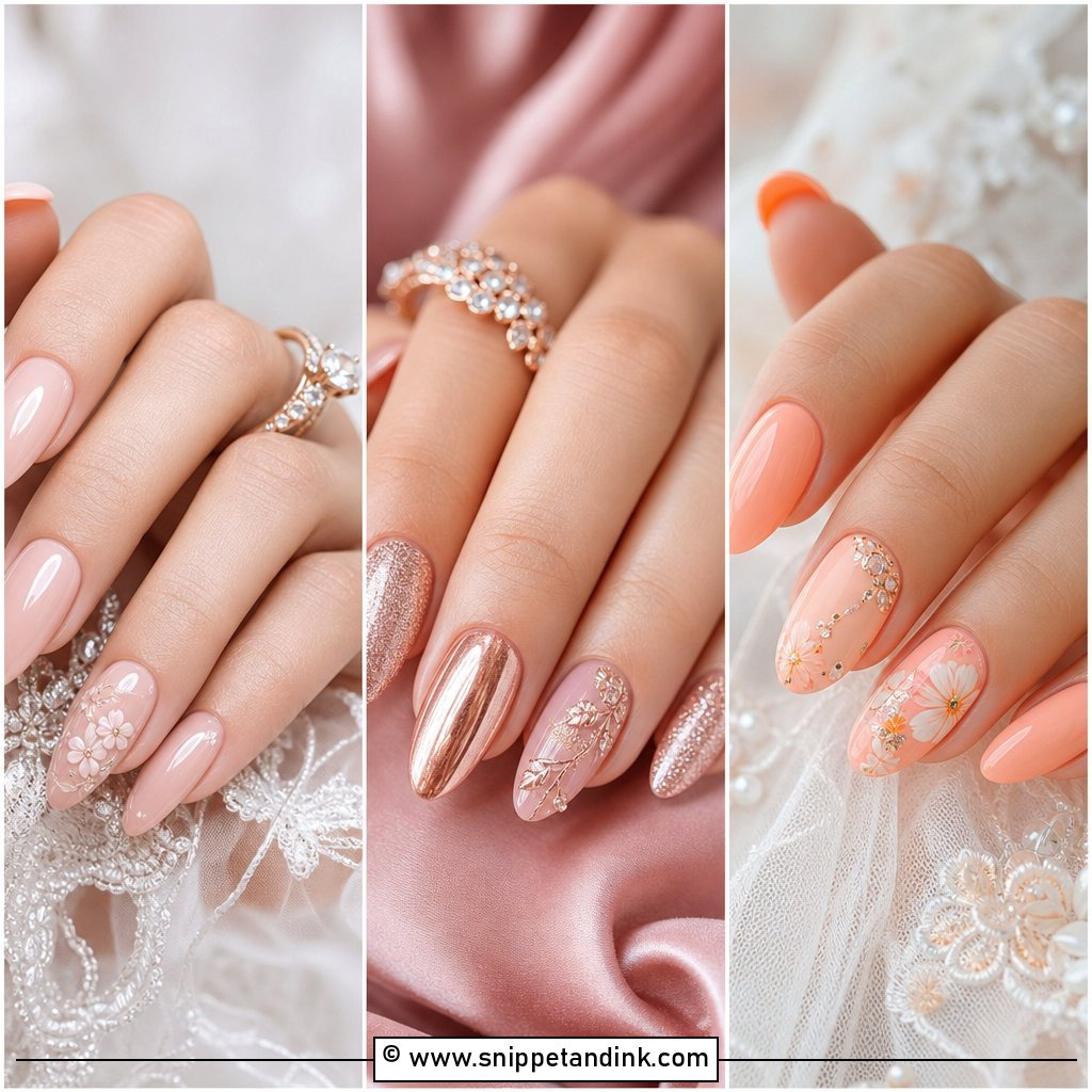 20 Bridal Nail Color Ideas for Elegant Wedding Style