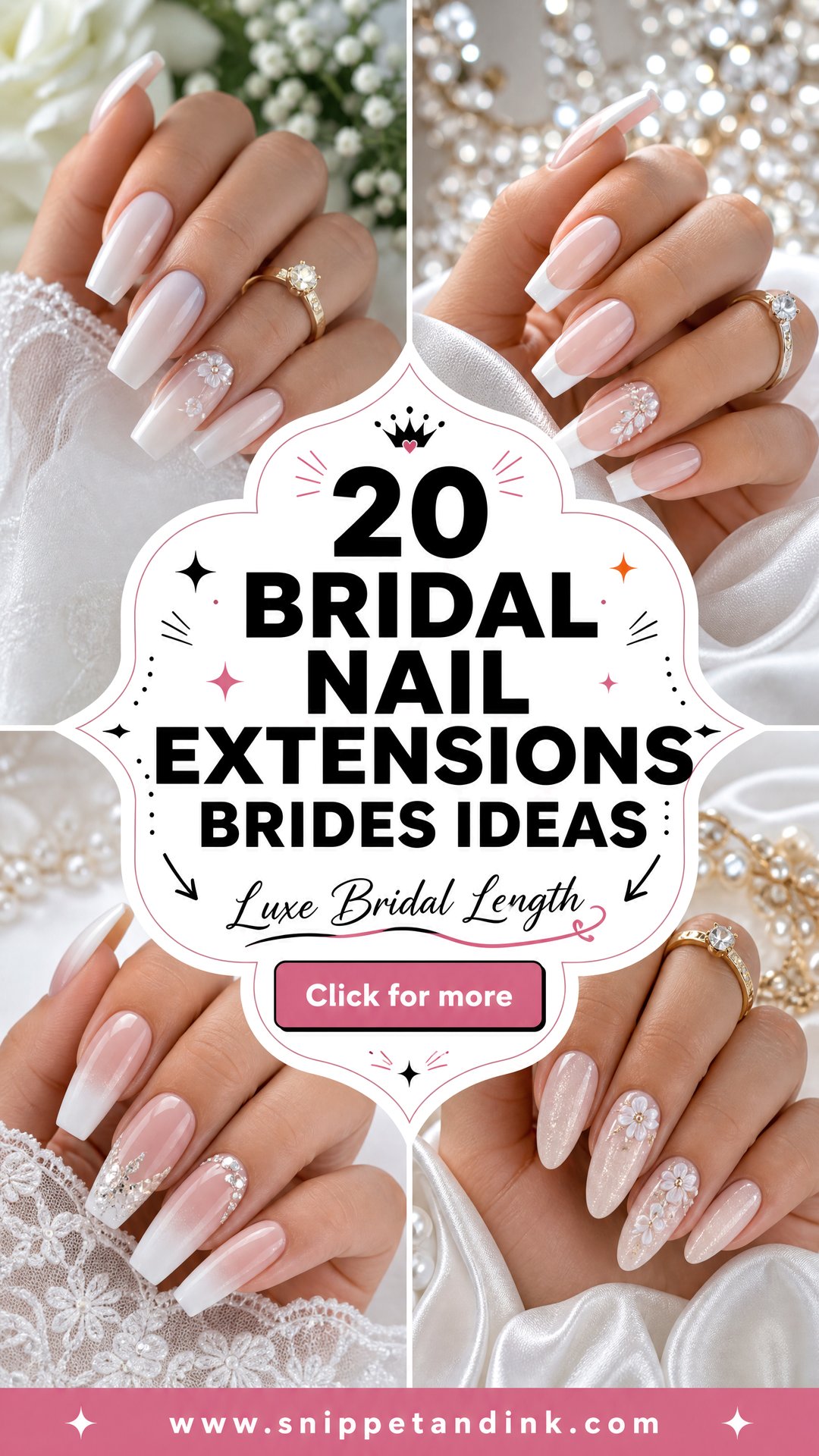 20 Bridal Nail Extensions Brides Ideas for Luxe Length - 20 Bridal Nail Extensions Brides Ideas for Luxe Length