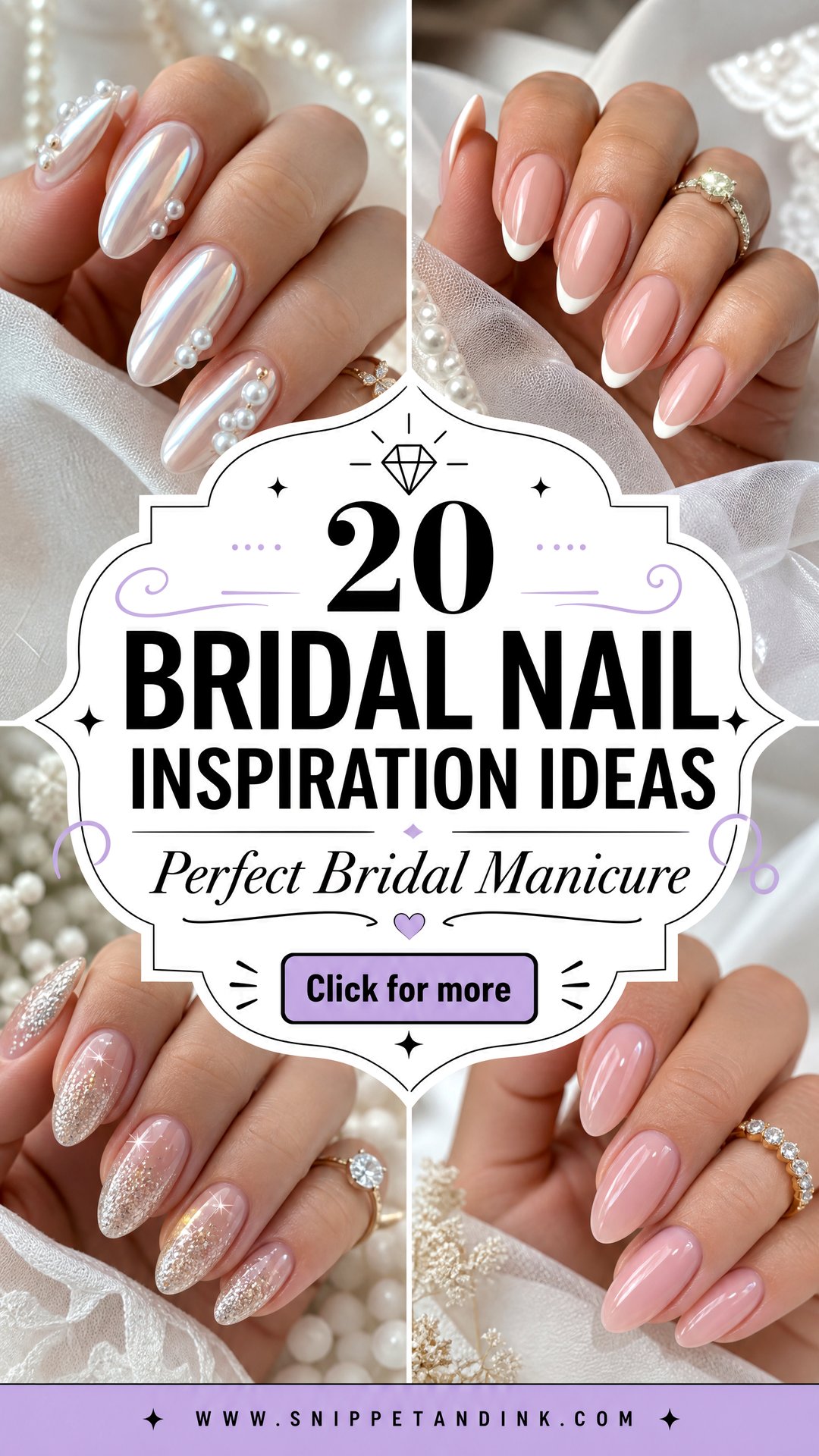20 Bridal Nail Inspiration Ideas for Your Perfect Manicure - 20 Bridal Nail Inspiration Ideas for Your Perfect Manicure