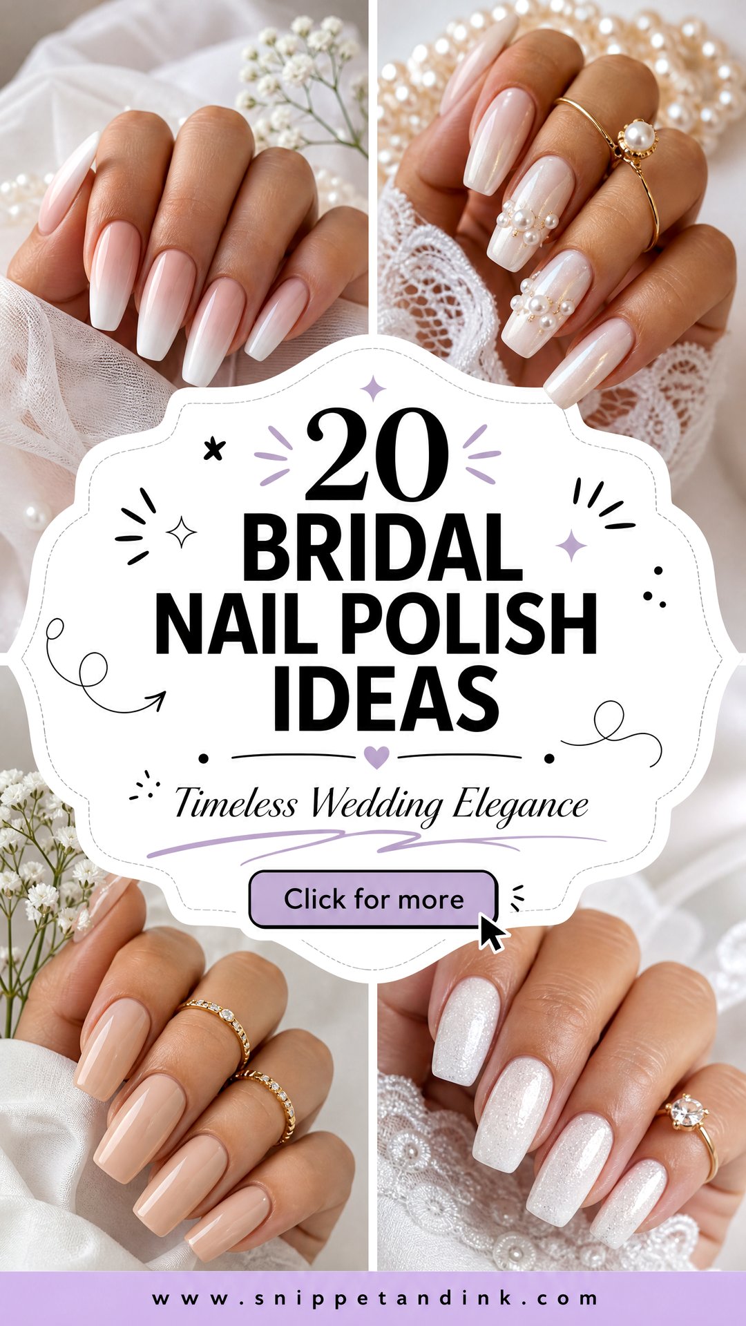 20 Bridal Nail Polish Ideas for Timeless Wedding Elegance - 20 Bridal Nail Polish Ideas for Timeless Wedding Elegance