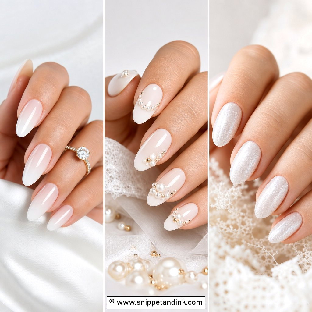 20 Bridal Nail Polish Ideas for Timeless Wedding Elegance