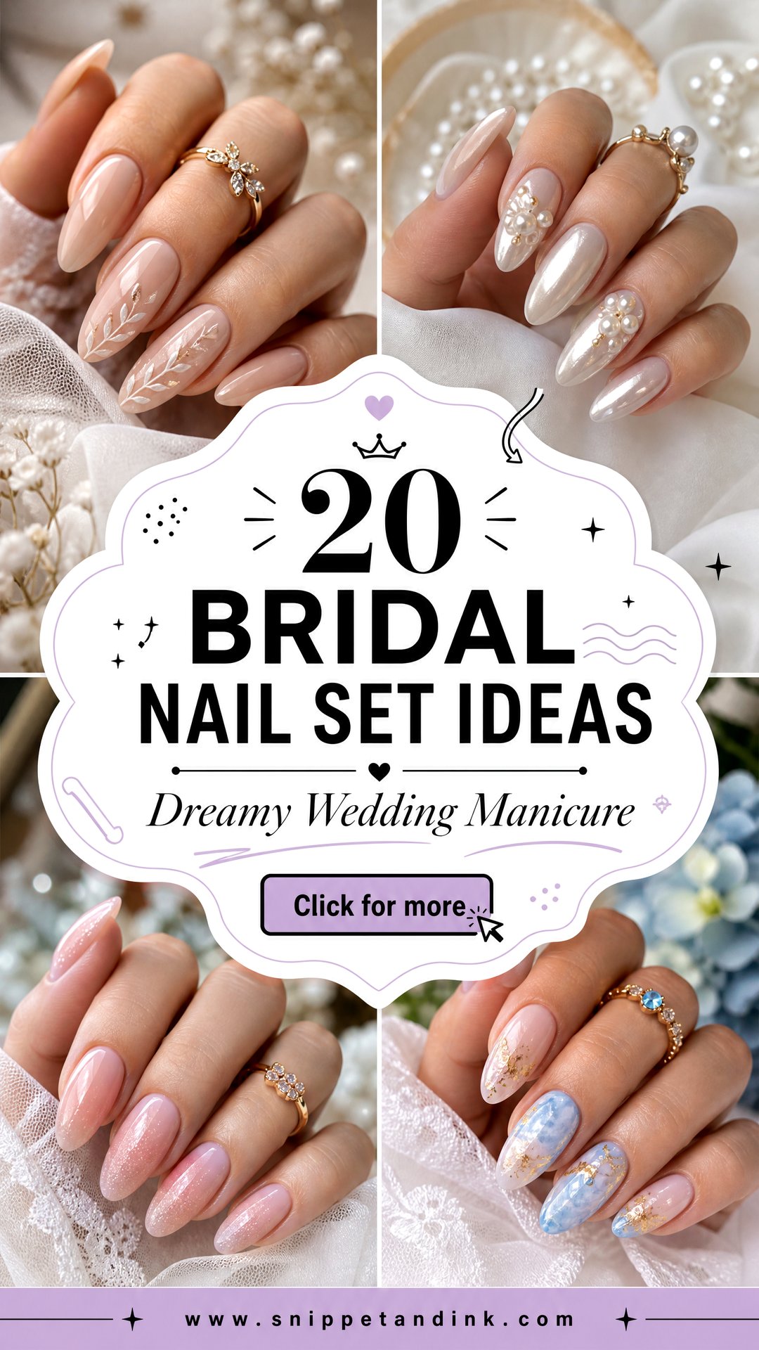 20 Bridal Nail Set Ideas for a Dreamy Wedding Manicure - 20 Bridal Nail Set Ideas for a Dreamy Wedding Manicure
