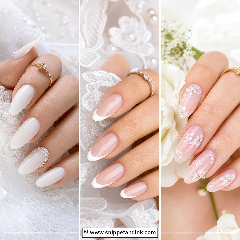 20 Bridal Nails Art Ideas for Elegant Wedding Hands