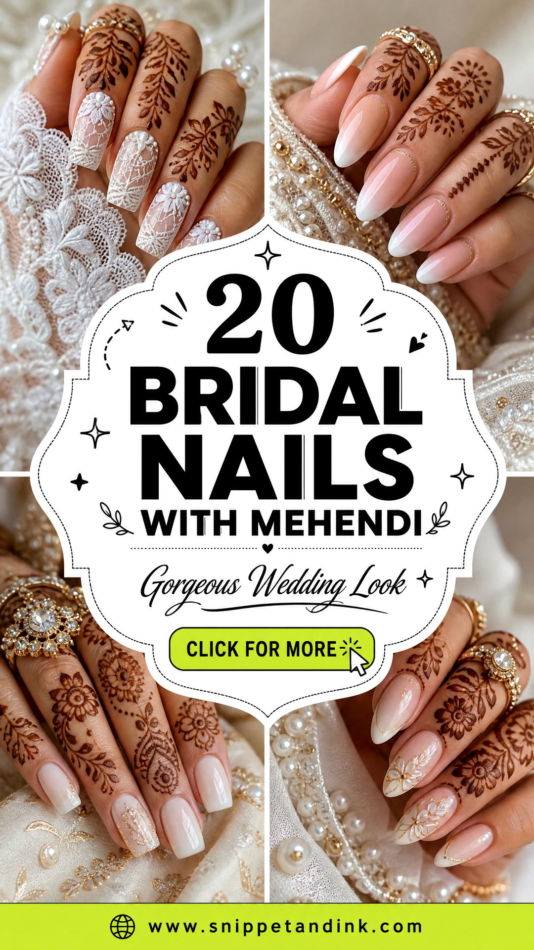 20 Bridal Nails with Mehendi for a Gorgeous Wedding Look - 20 Bridal Nails with Mehendi for a Gorgeous Wedding Look