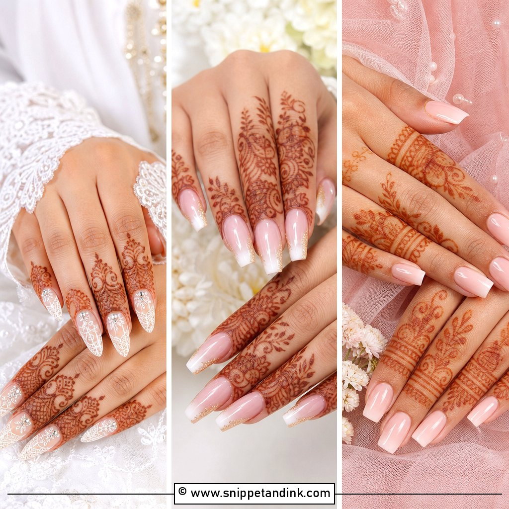 20 Bridal Nails with Mehendi for a Gorgeous Wedding Look